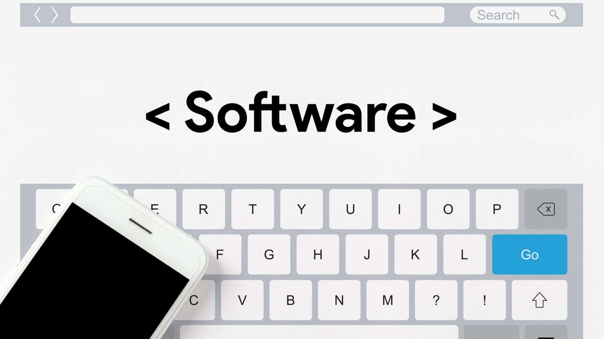 Software Search Concept Keyboard Phone Background