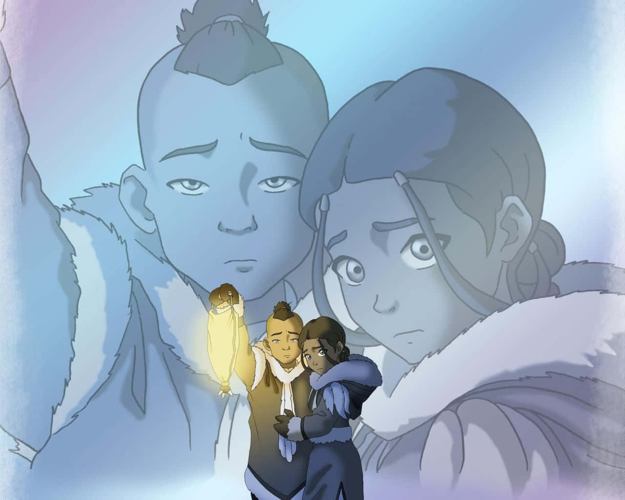 Sokka And Katara Digital Art Background