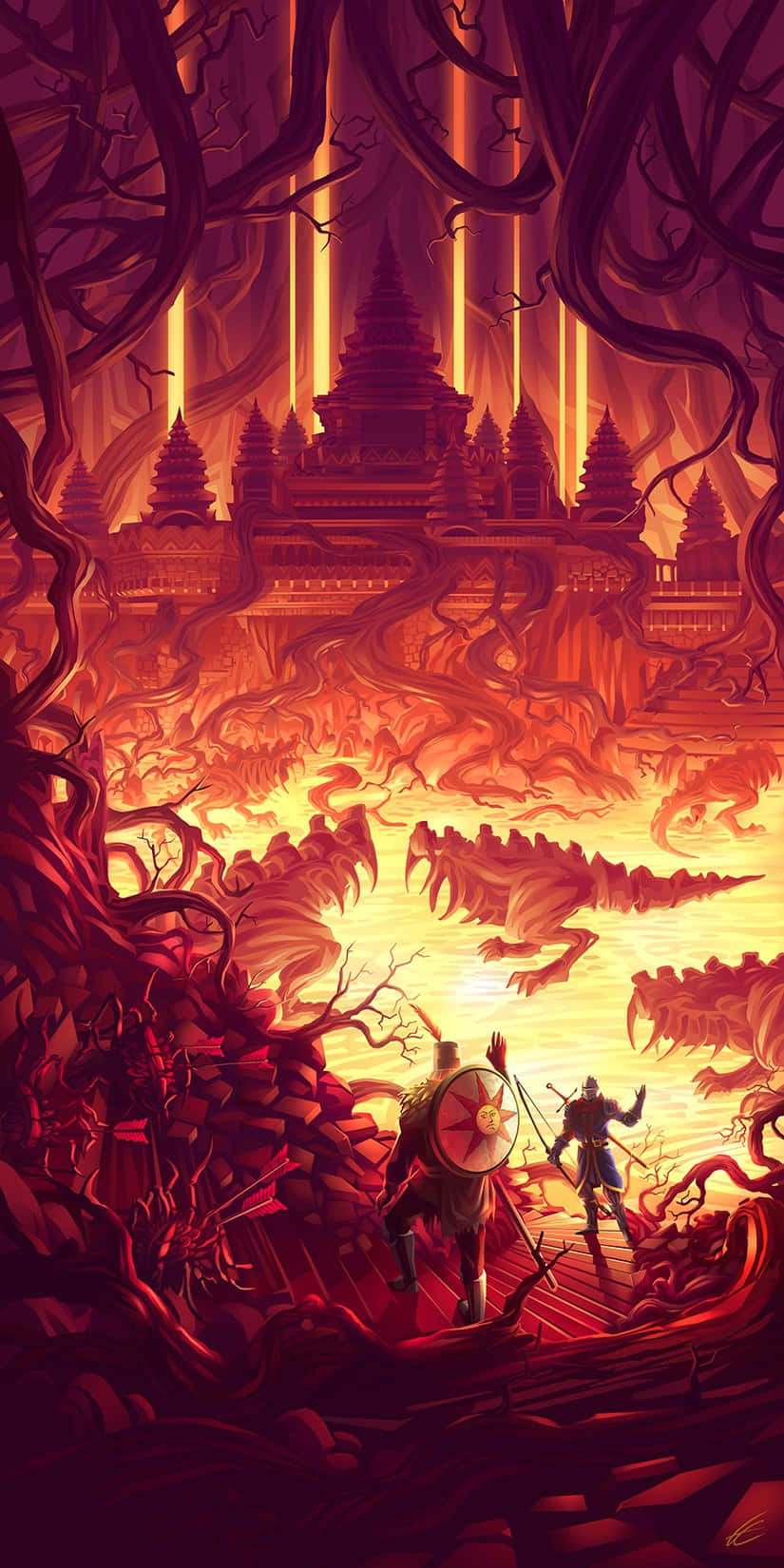 Solaire Of Astora, In The Fantastic Game Dark Souls Background