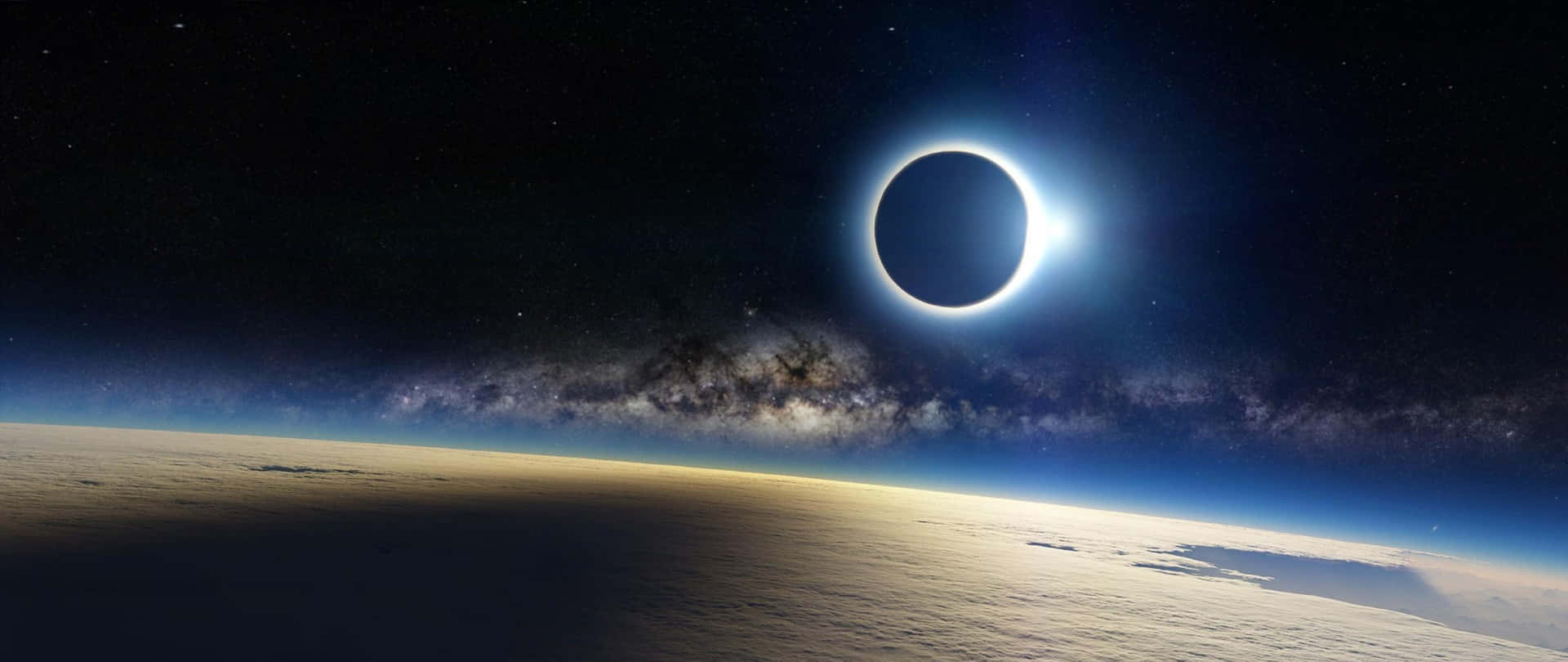Solar Eclipse From Space Background