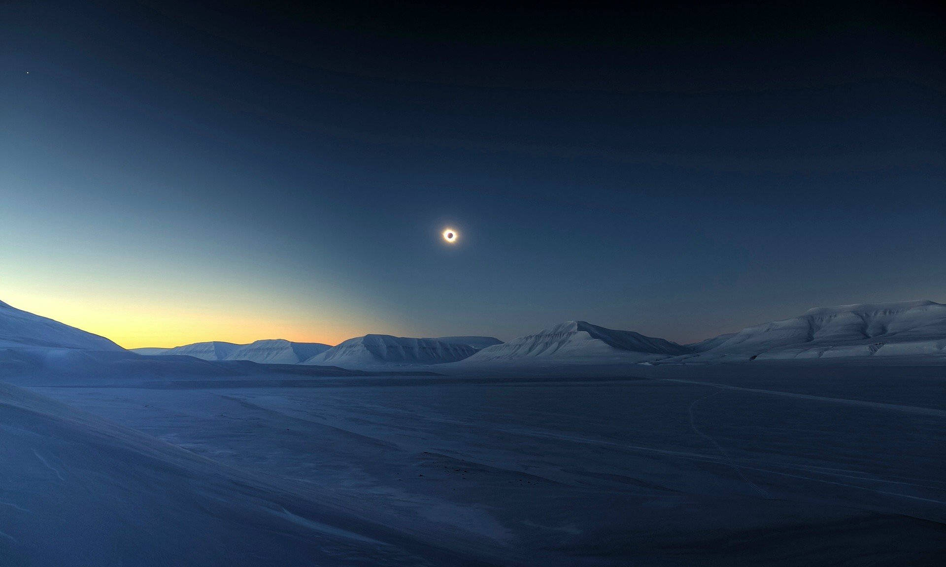 Solar Eclipse In Arctic Background