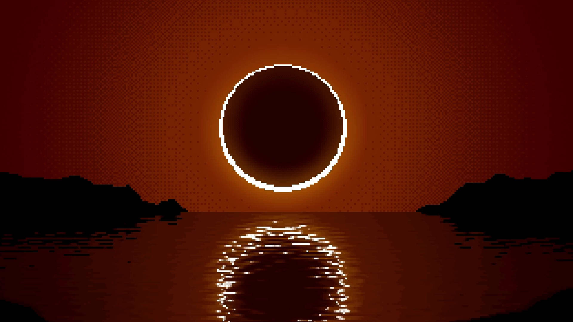 Solar Eclipse Pixel Artwork Background