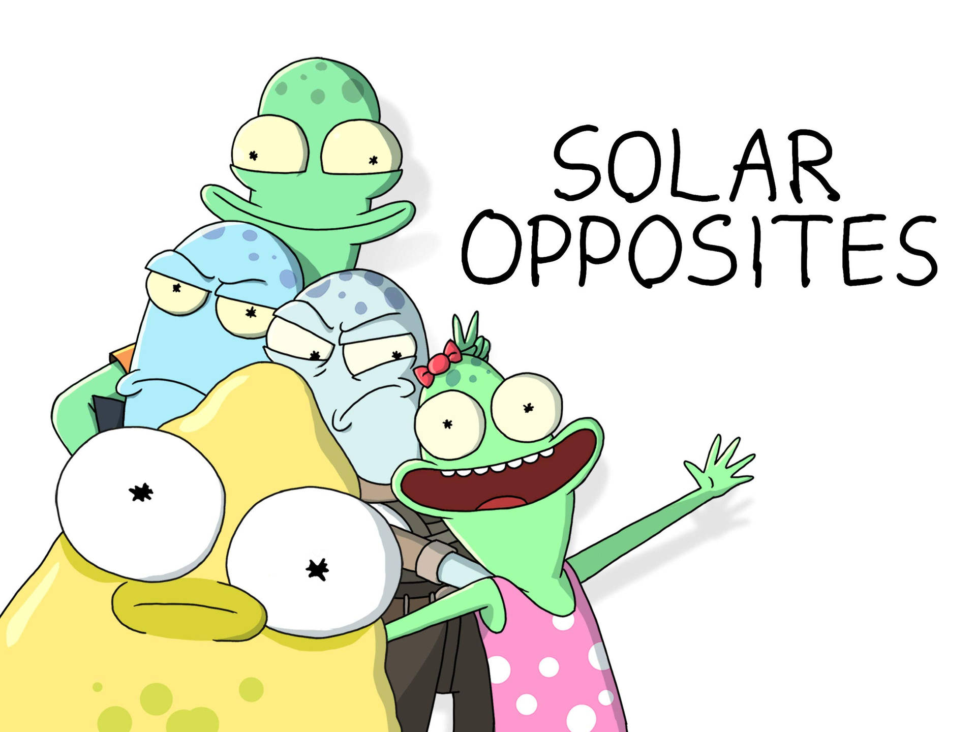 Solar Opposites Characters White Background Background