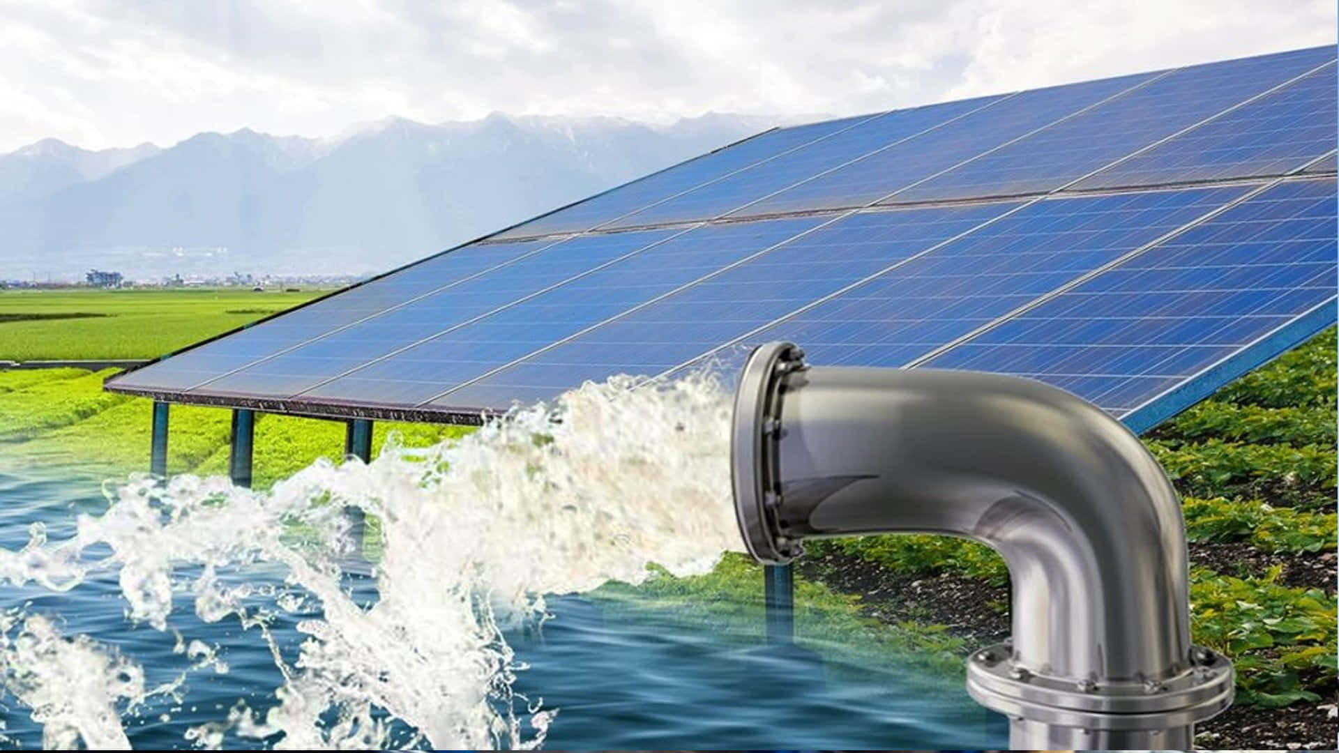 Solar Panel At Work Background
