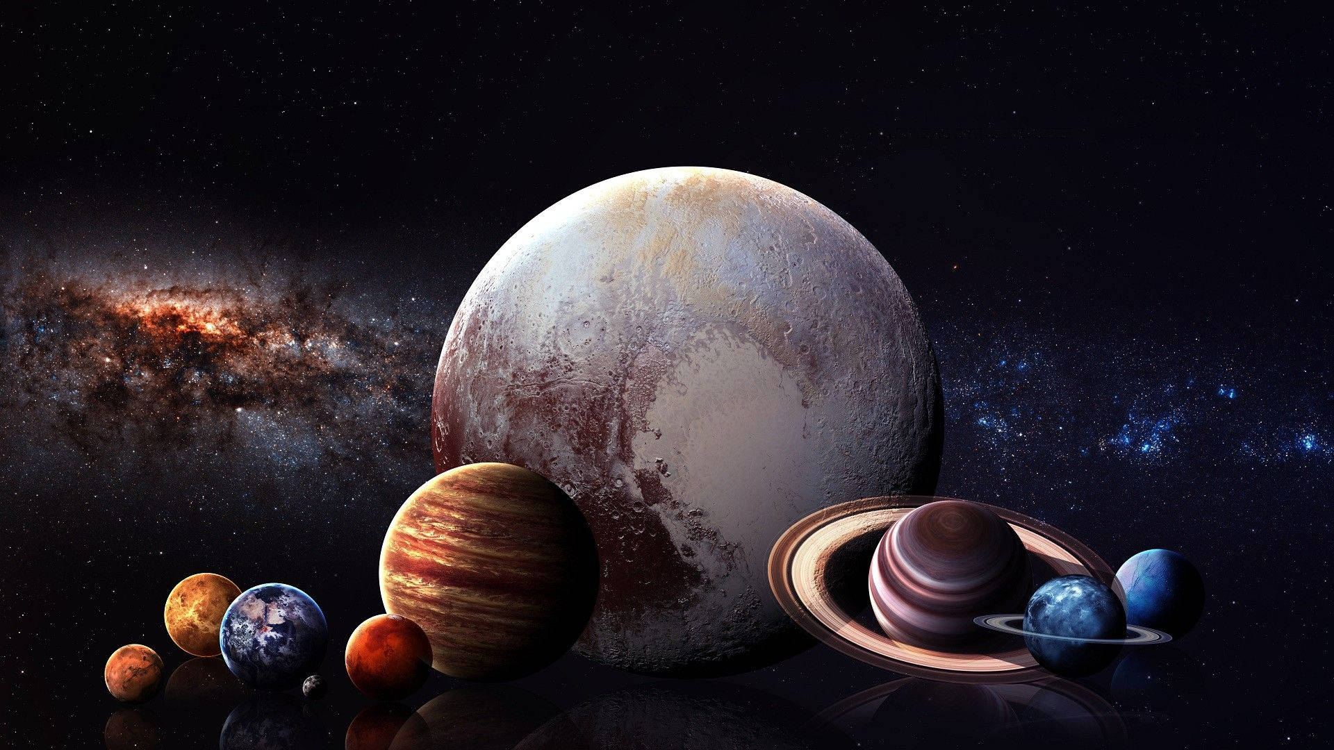Solar System Acrylic Painting Background