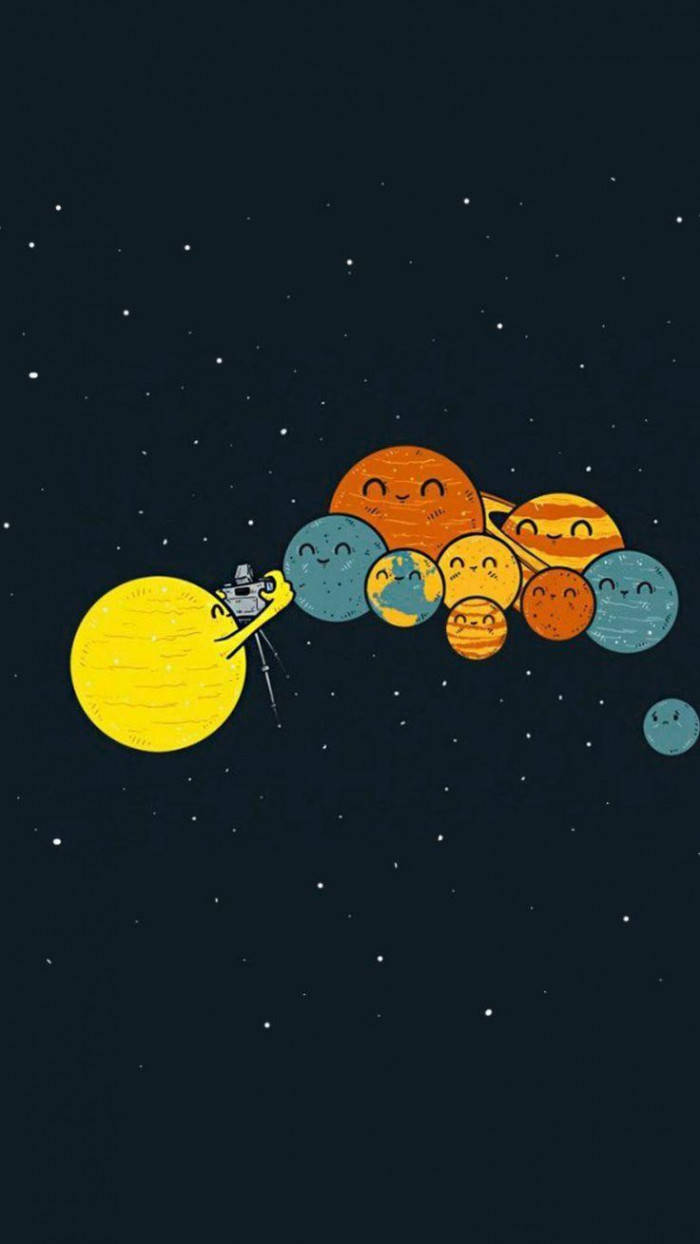Solar System Funny Phone Background
