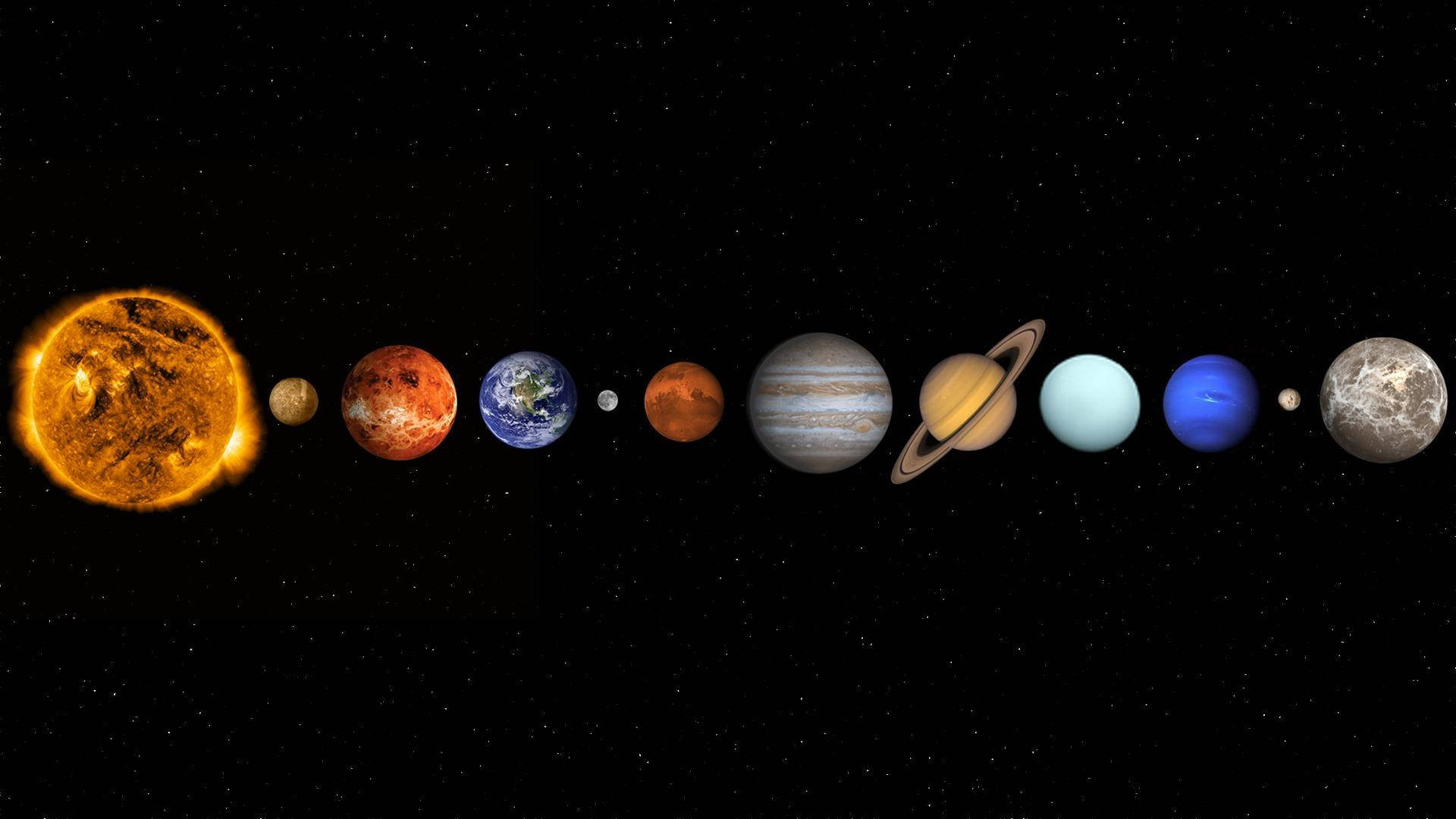 Solar System In A Row Background