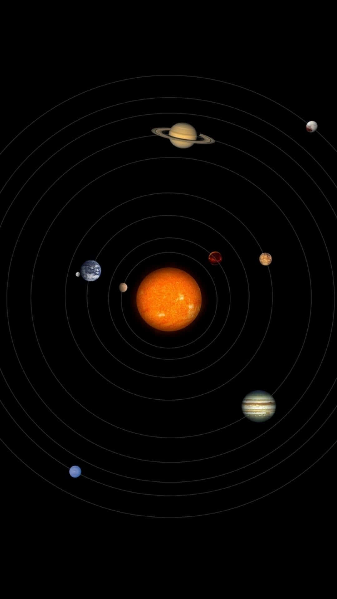 Solar System In Dark Space