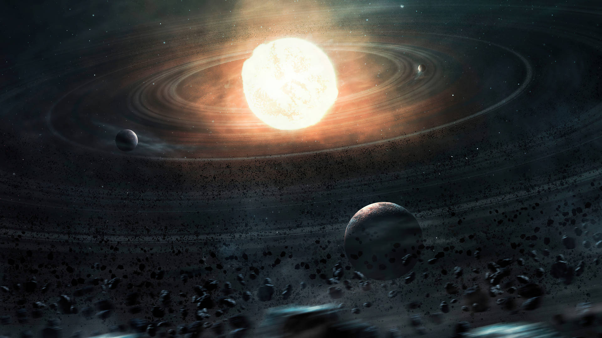 Solar System Psychedelic 4k Background