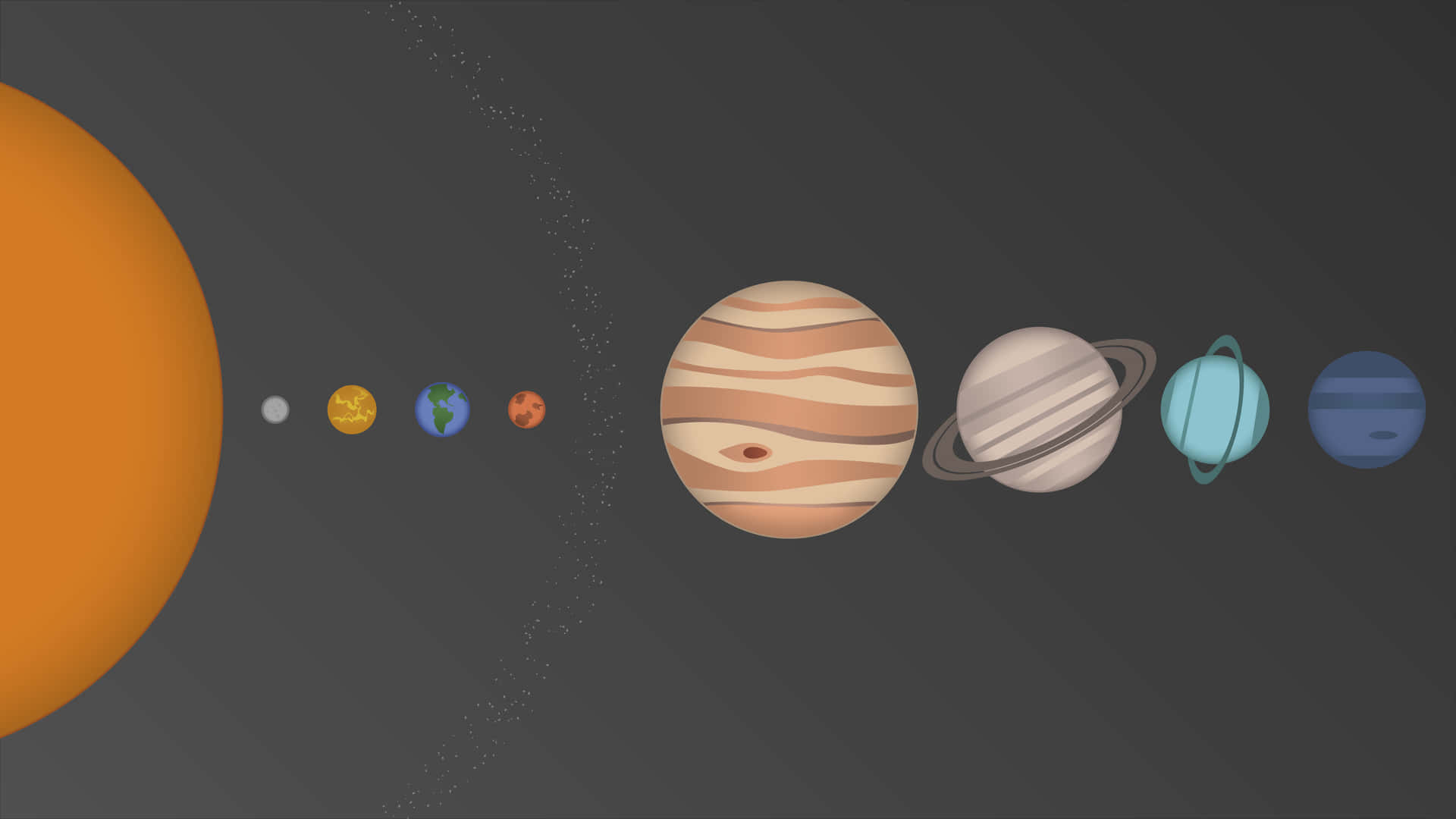 Solar System Simple Illustration