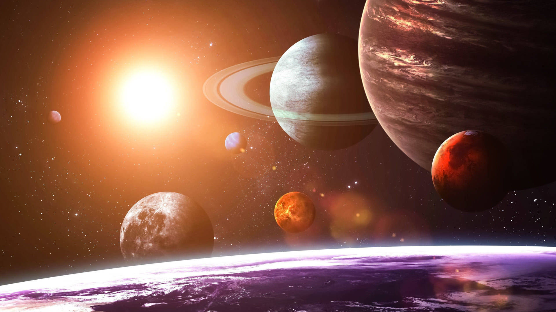 Solar System Space Art Background