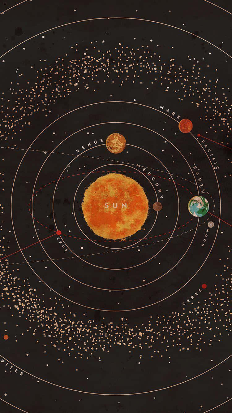 Solar System Top View Background
