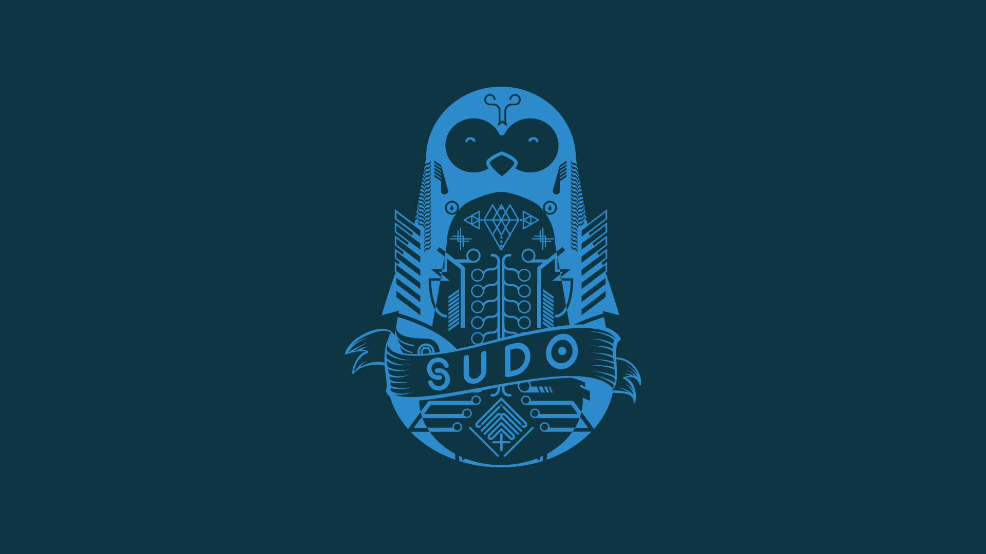 Solarized Dark Sudo Linux Logo Background