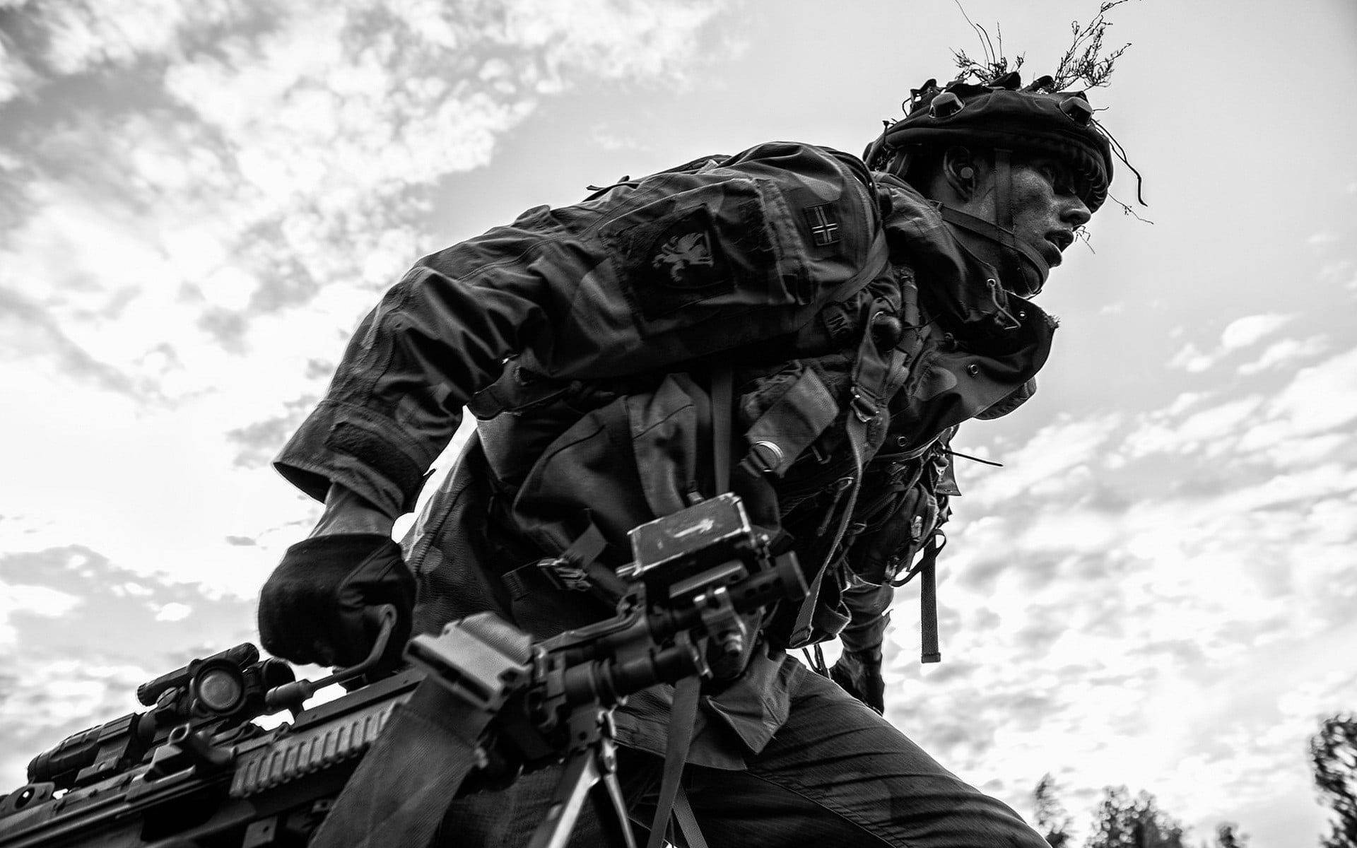 Soldier Military Black And White