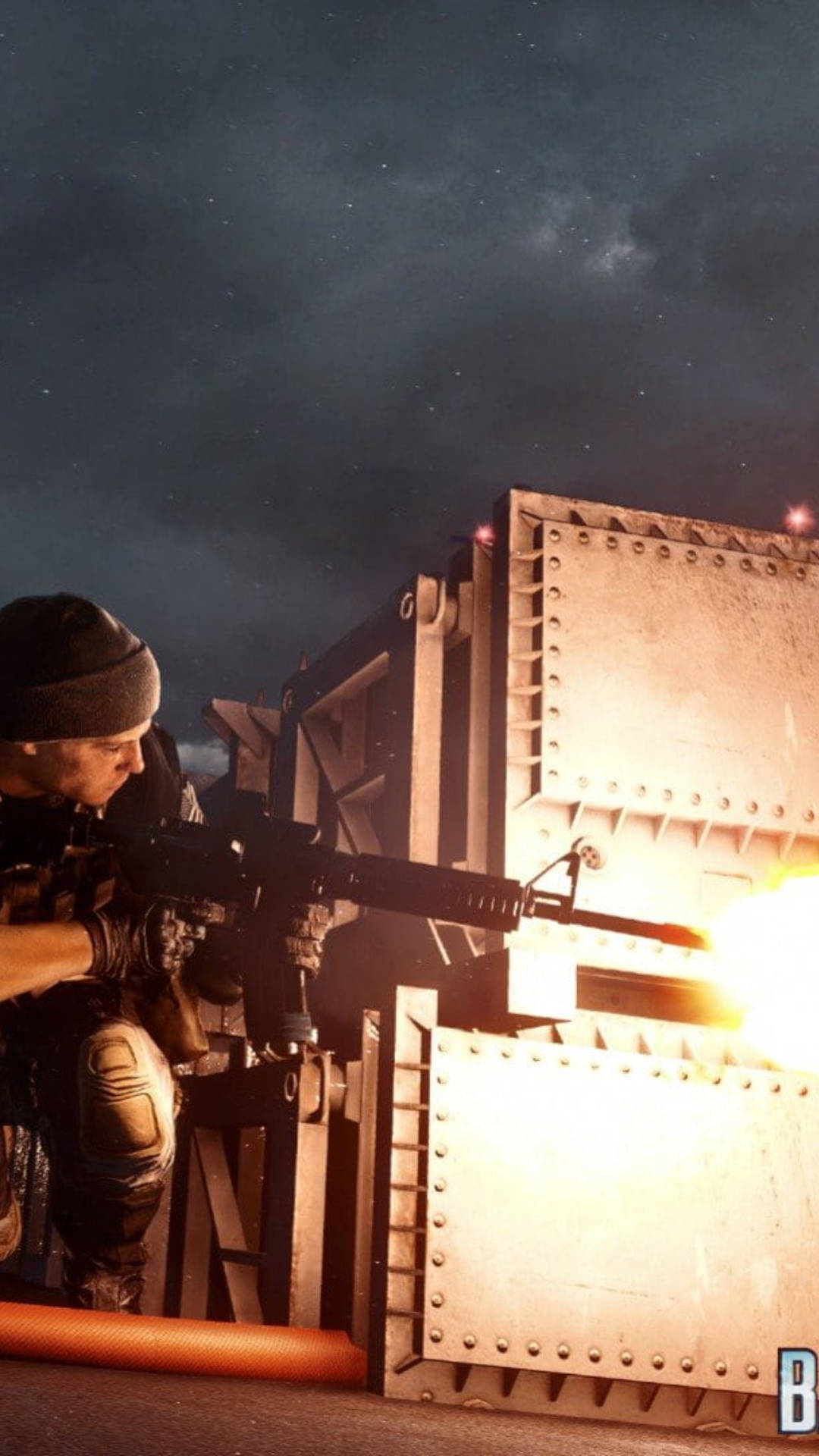 Soldier Shooting His Gun Battlefield 4 Phone Background