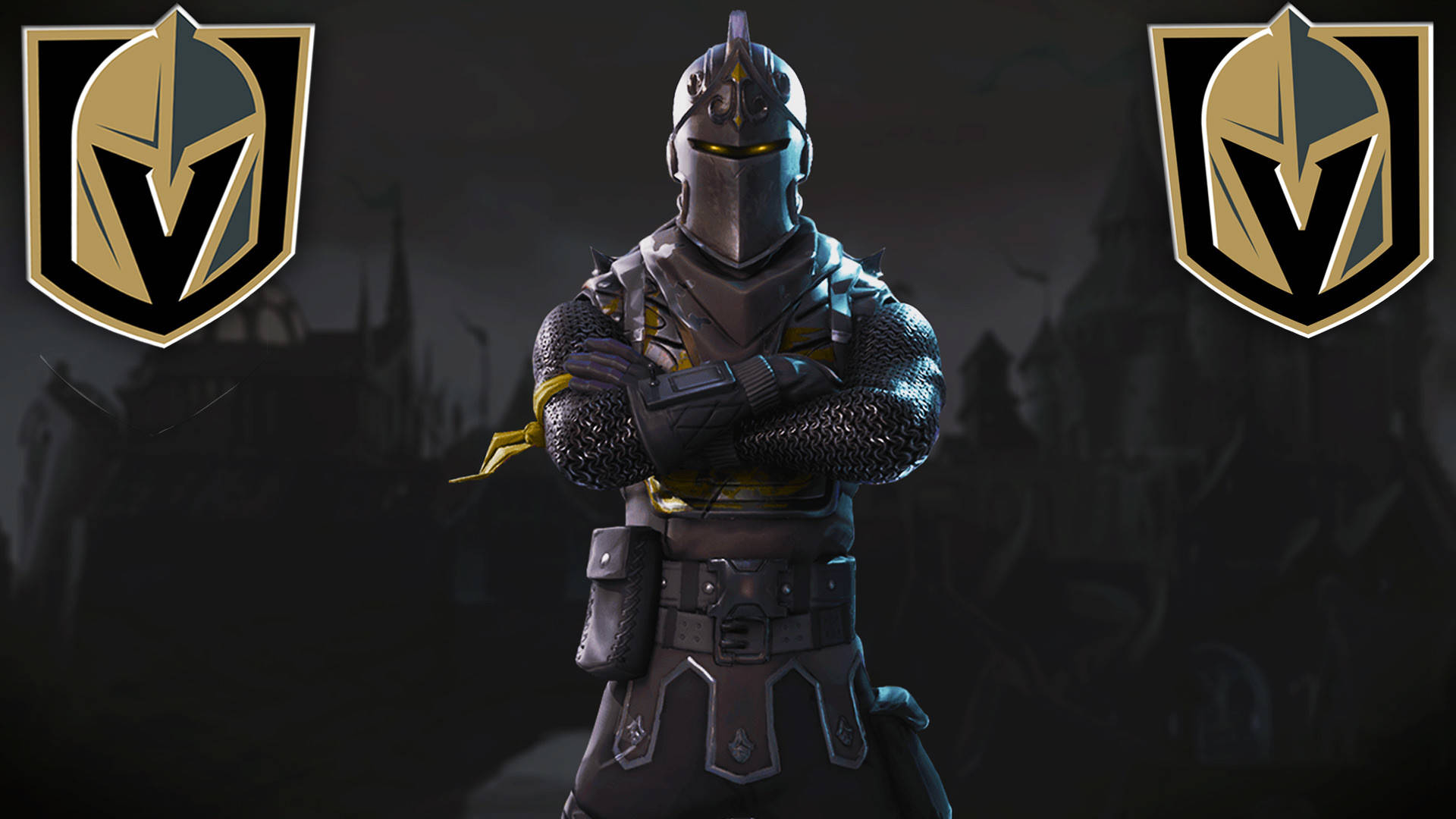 Soldier With Vegas Golden Knights Logo Background