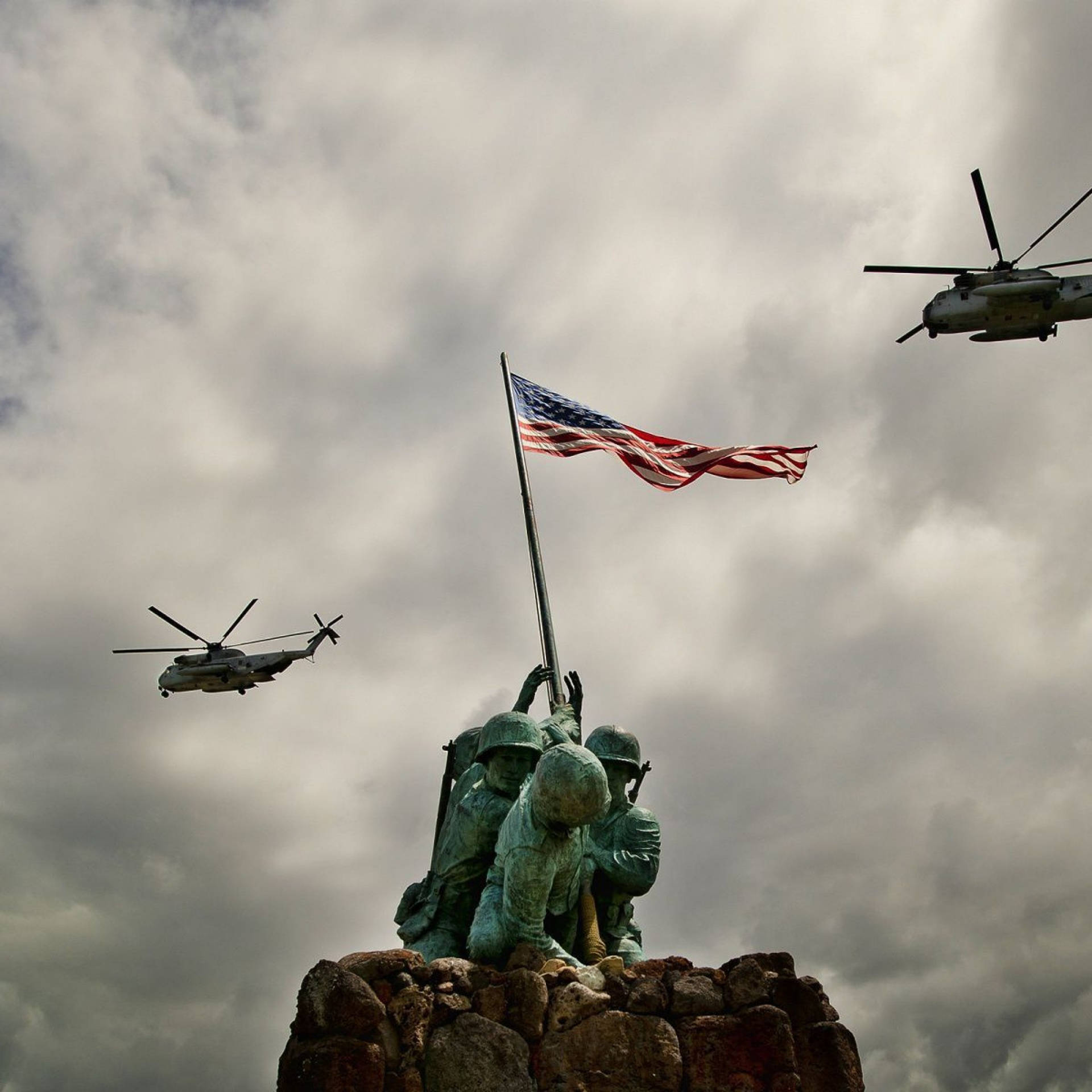 Soldiers Military American Flag Background