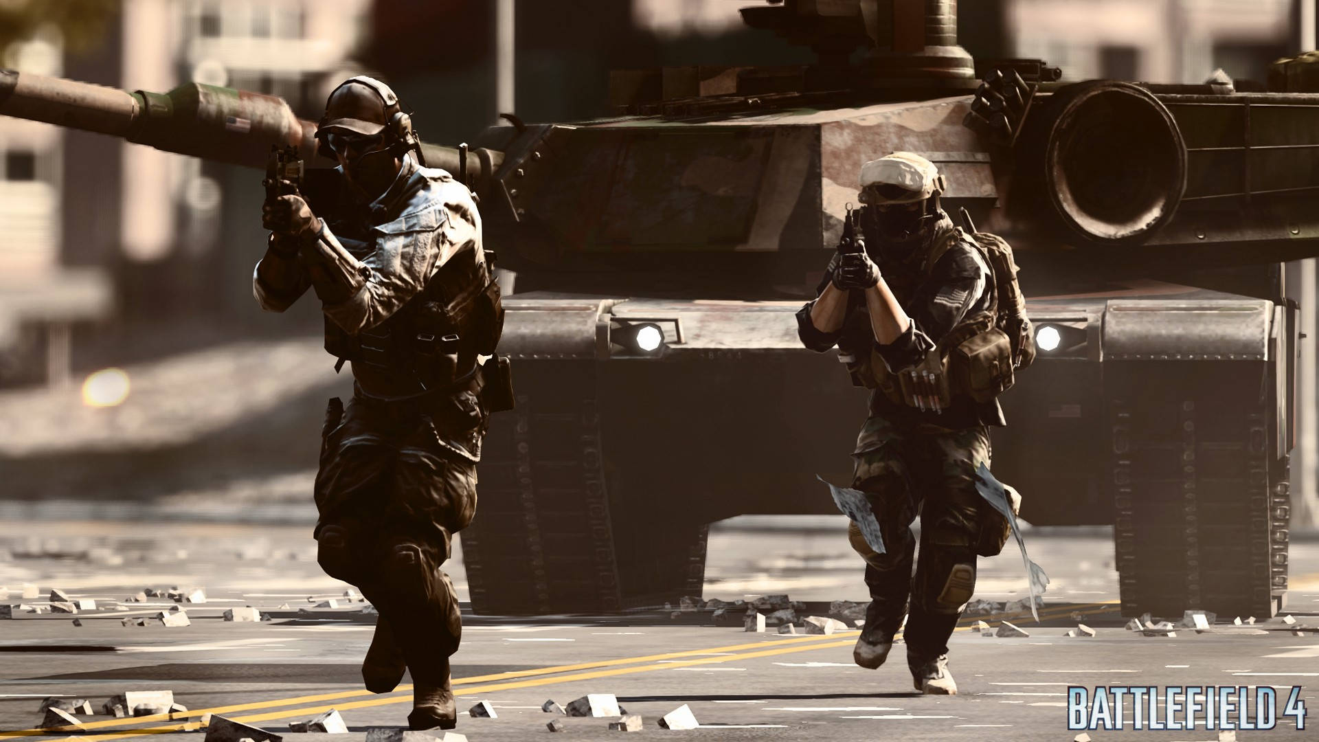 Soldiers Patrolling In Battlefield 4 Background