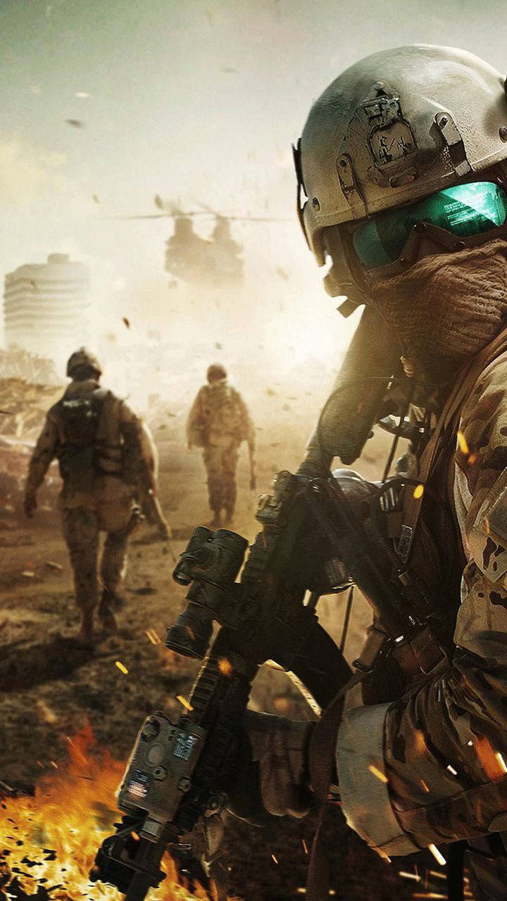 Soldiers Walking In Battlefield 4 Phone Background