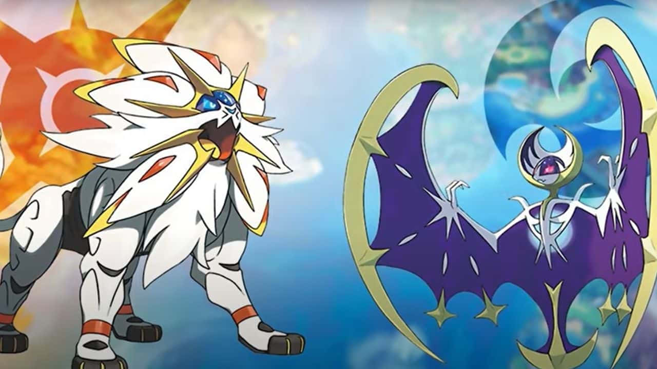 Solgaleo With Lunala Face Off Background