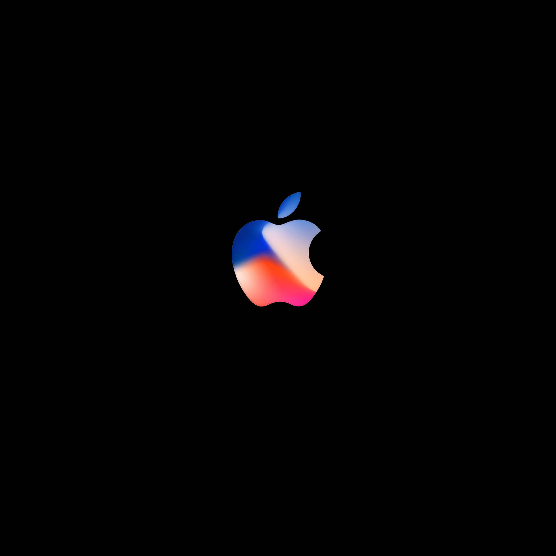 Solid Black 4k Colorful Apple Logo Background