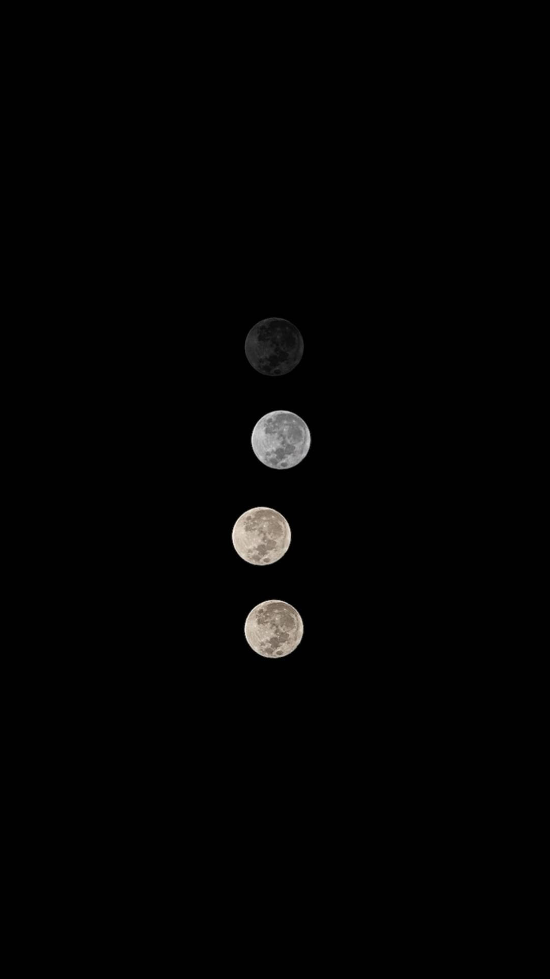 Solid Black 4k Full Moons And New Moon Background