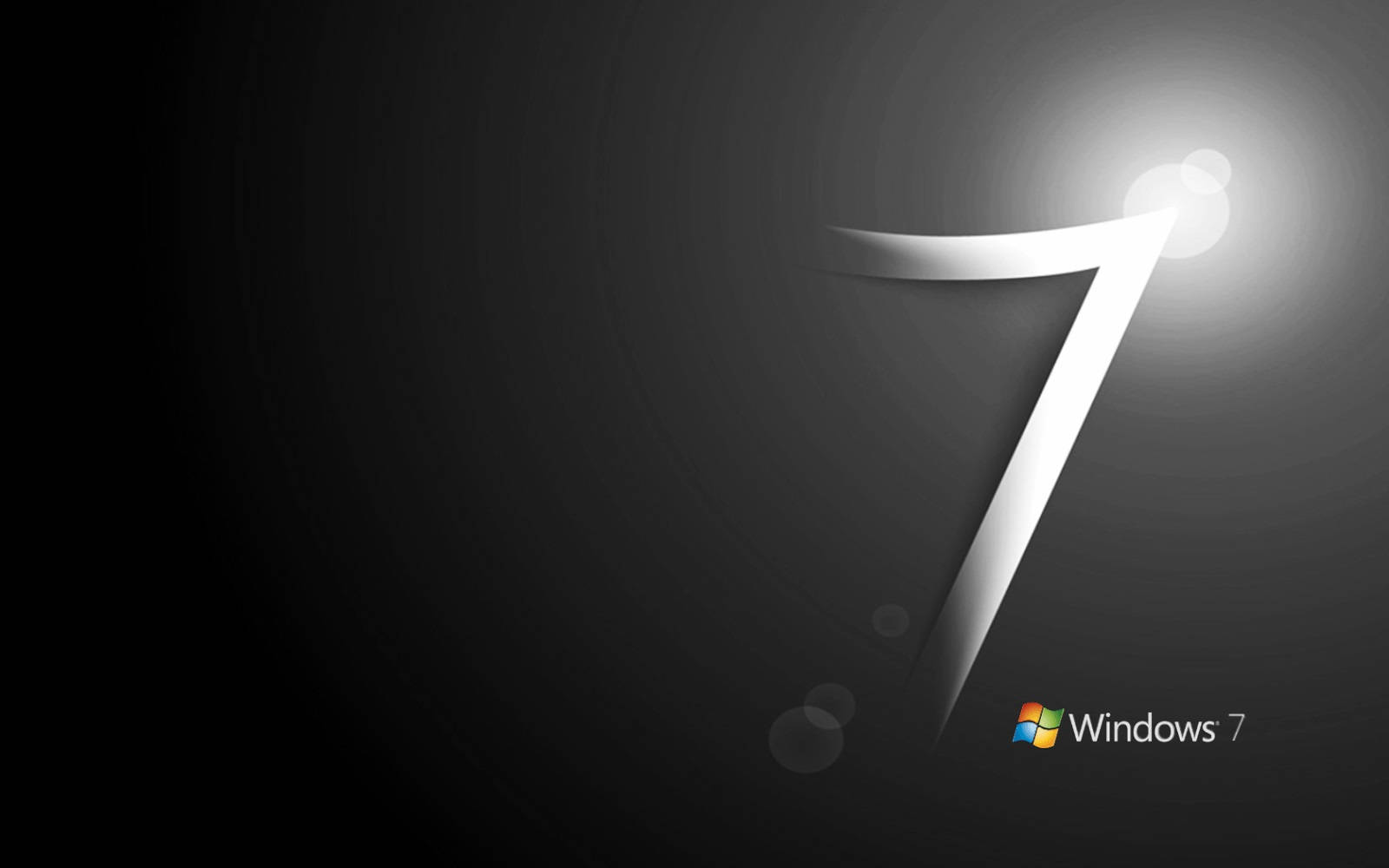 Solid Black 4k Windows 7 Logo Background