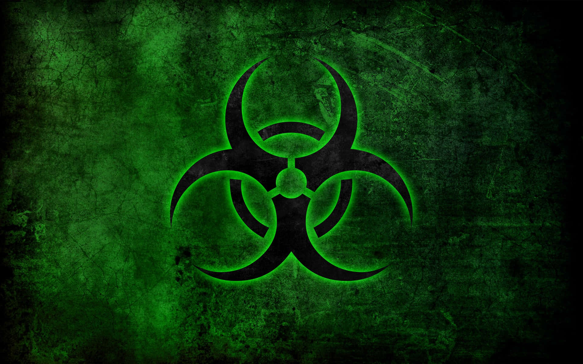 Solid Green Biohazard Logo