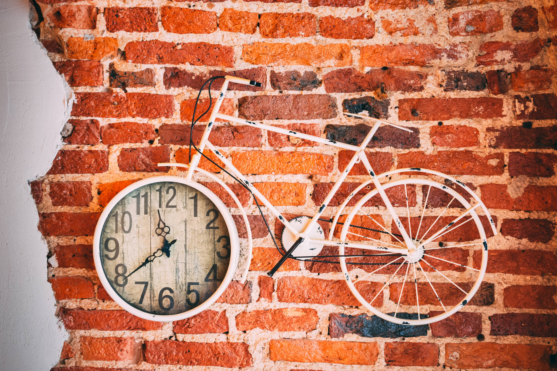 Solid Pastel Color Bicycle Clock Background