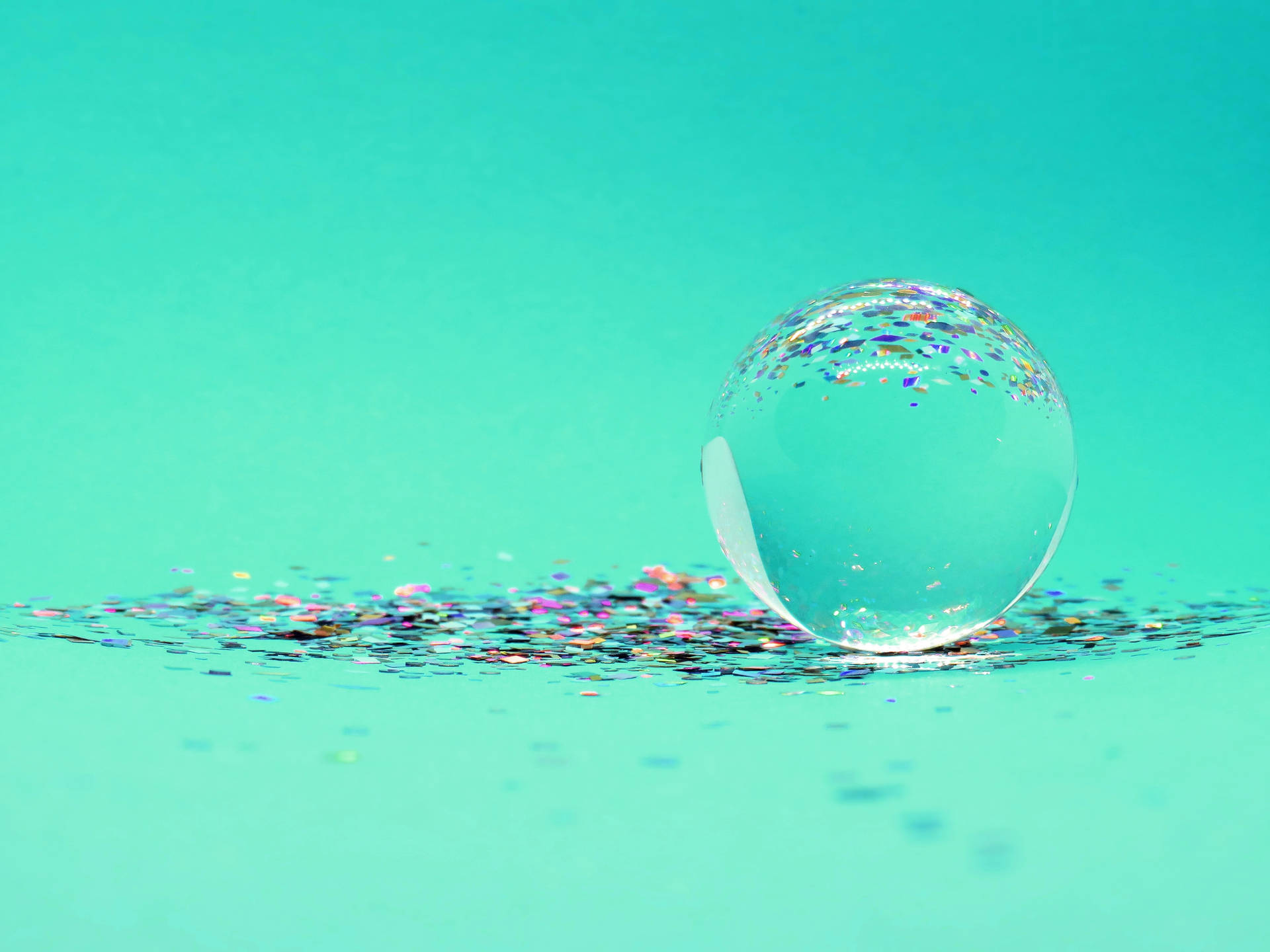 Solid Pastel Color Green Crystal Ball Background