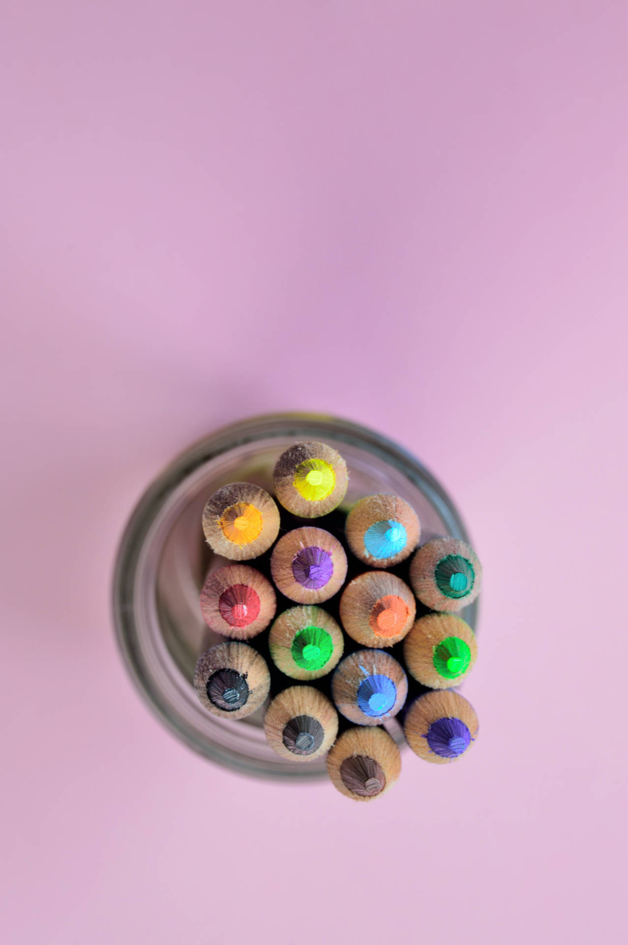 Solid Pastel Color Purple Pencils Background