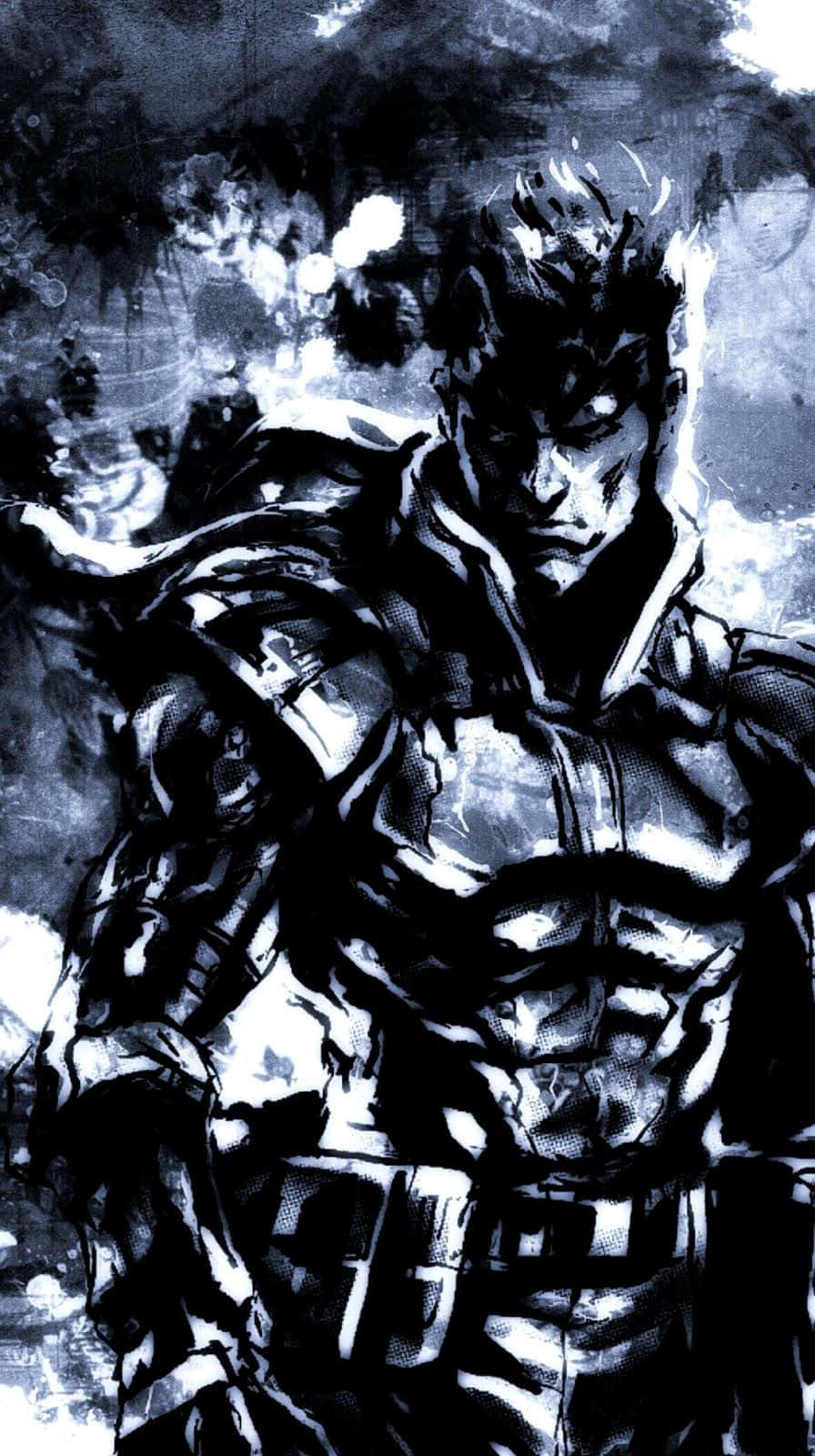 Solid Snake In Black And White Background