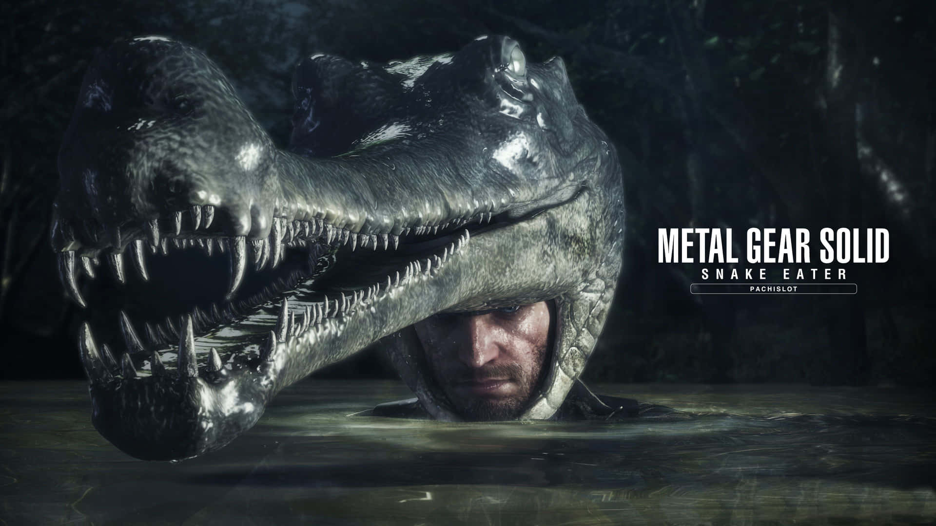 Solid Snake With Crocodile Head Background