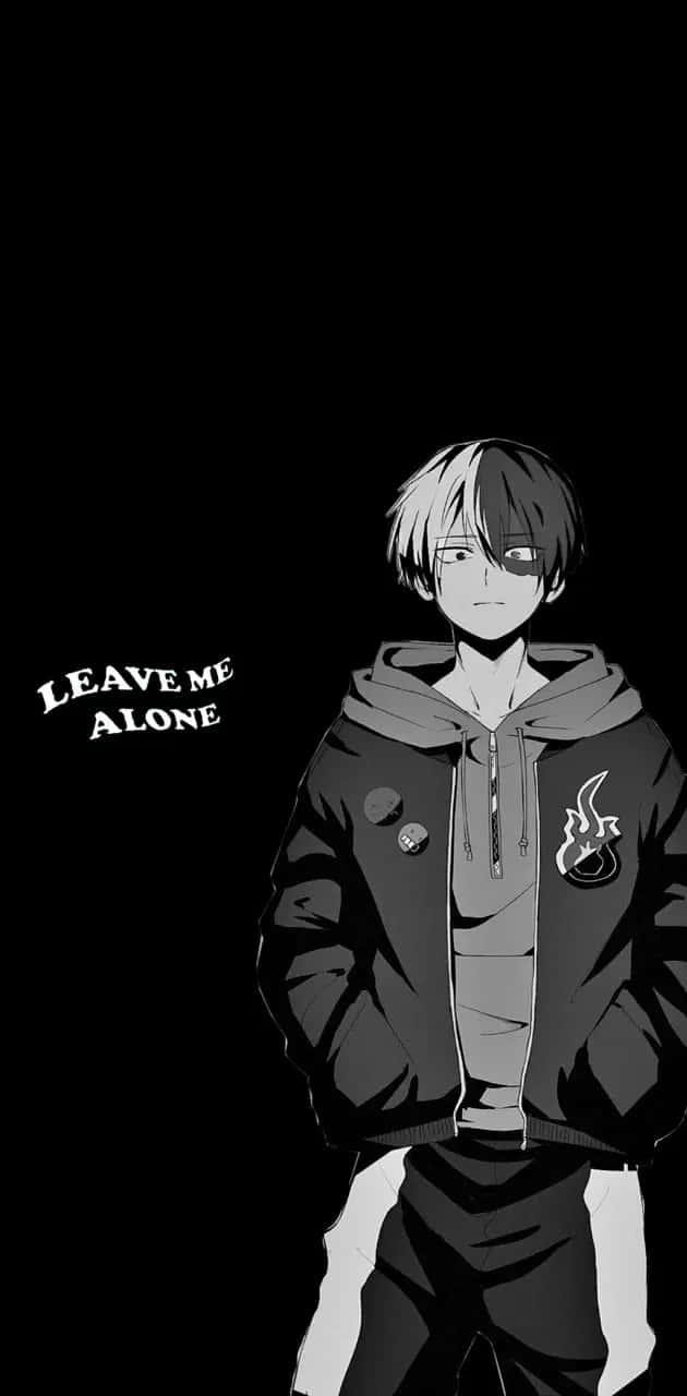 Solitary_ Anime_ Boy_ Black_ Background Background