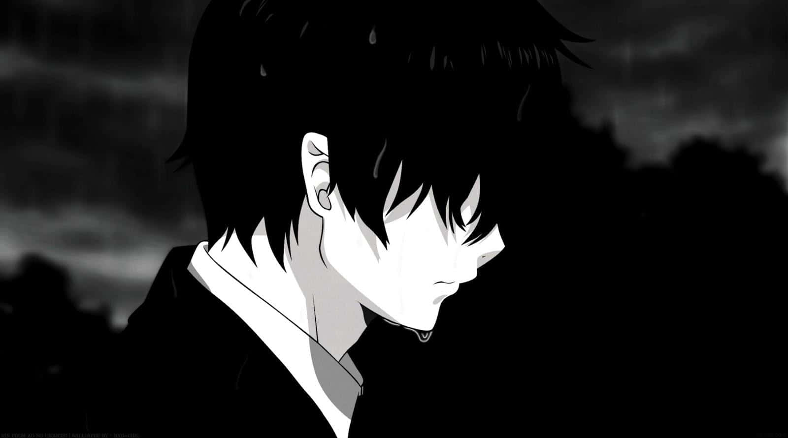 Solitary_ Anime_ Boy_in_ Darkness Background