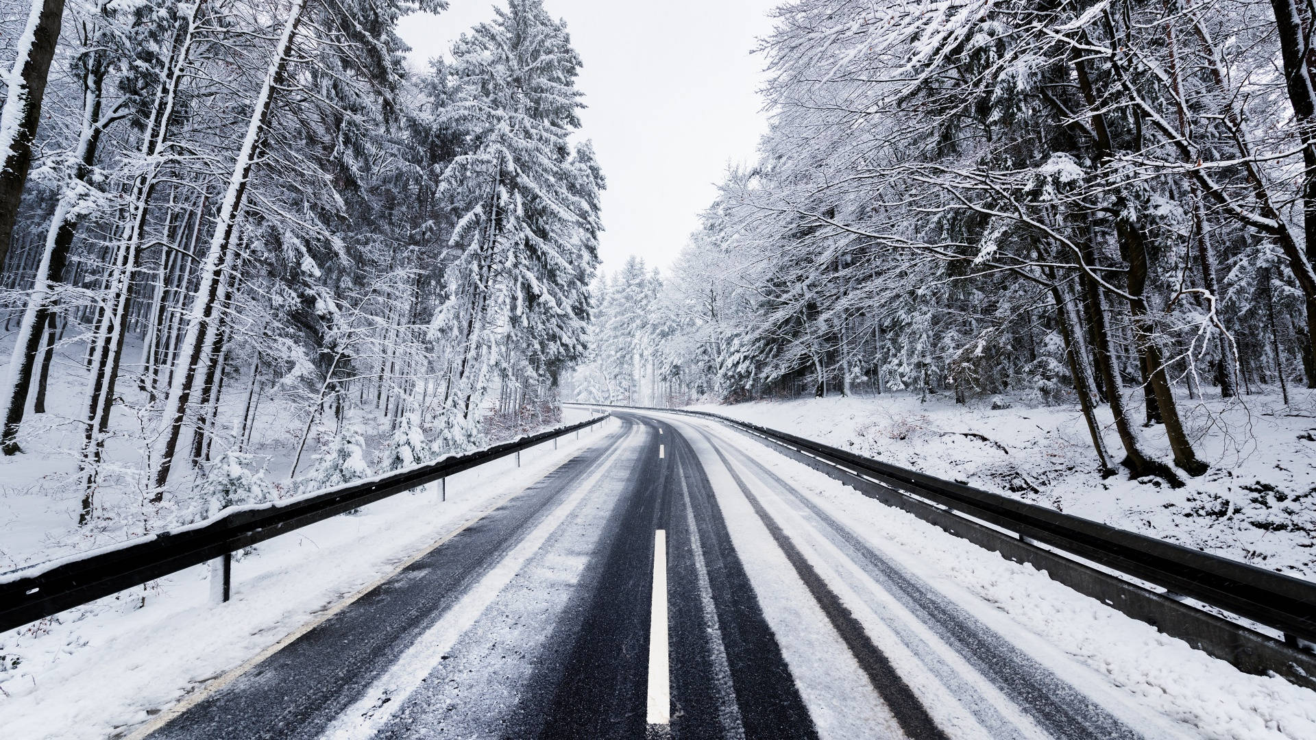 Solitary Highway Winter Aesthetic Background