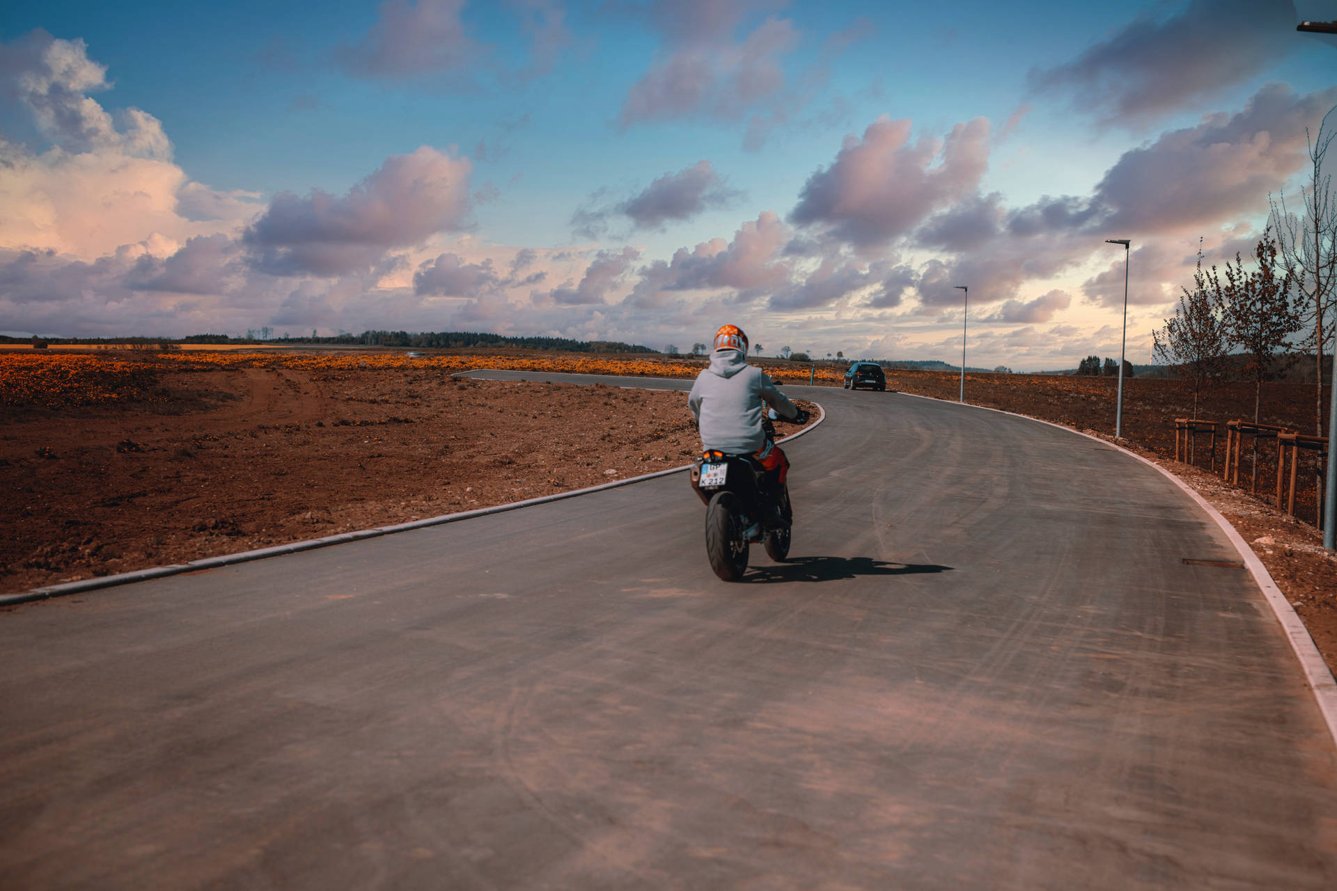 Solitary Ktm Biker Background