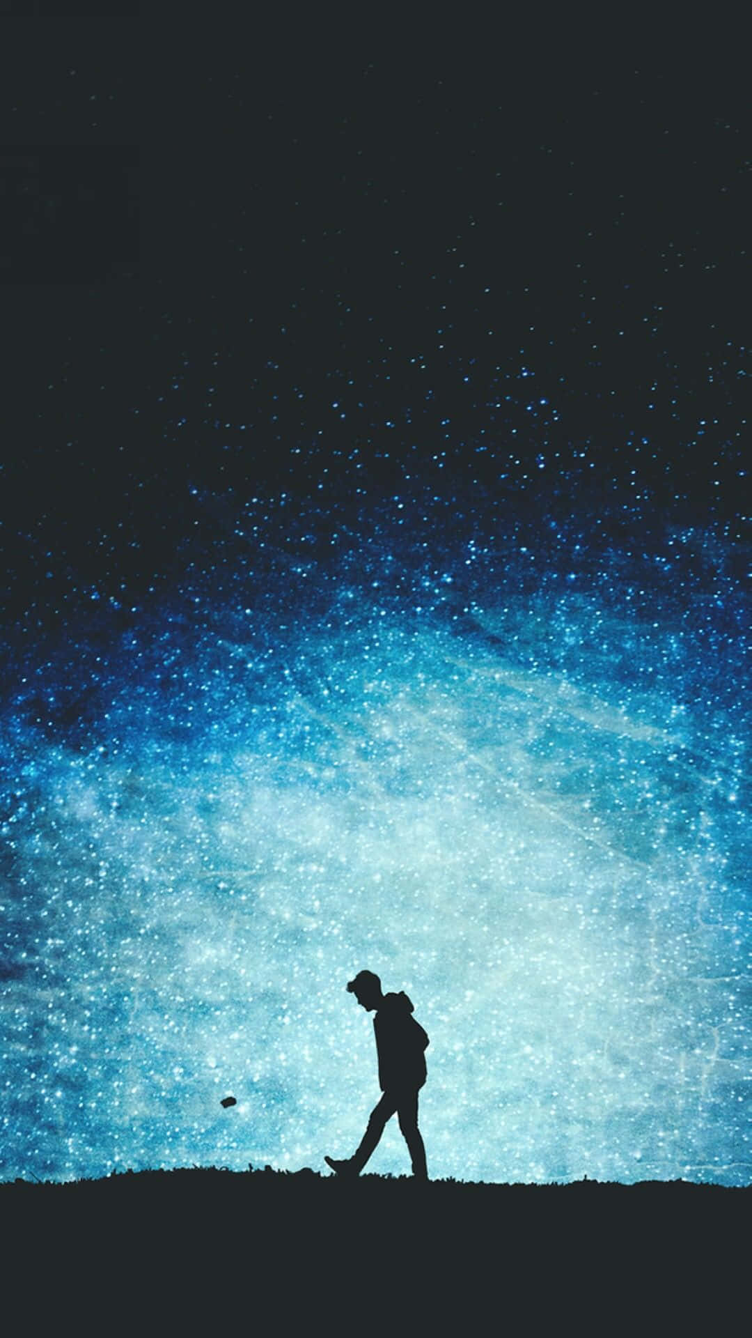 Solitary Man In Space Art Background