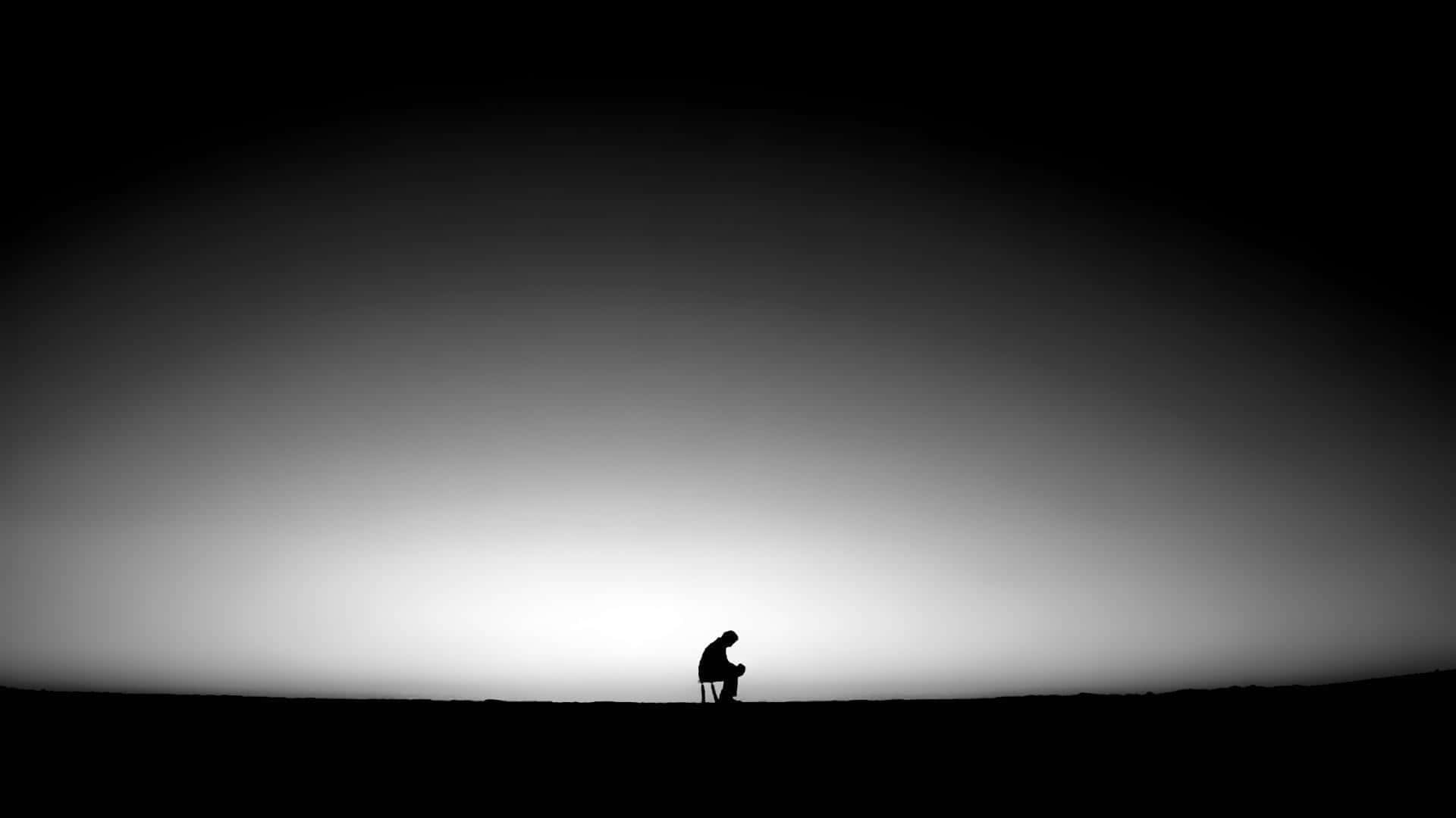 Solitary Man Silhouette Background