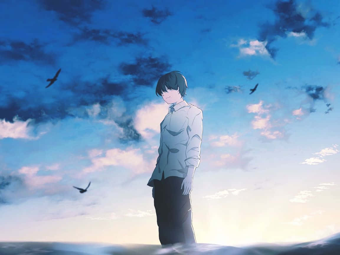 Solitude Under Sky Anime Scene Background