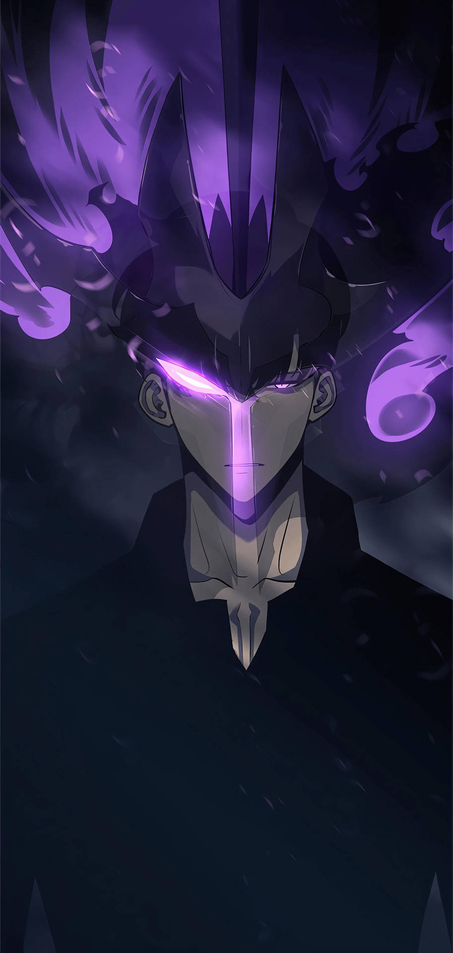 Solo Leveling Jin-woo Purple Power Background