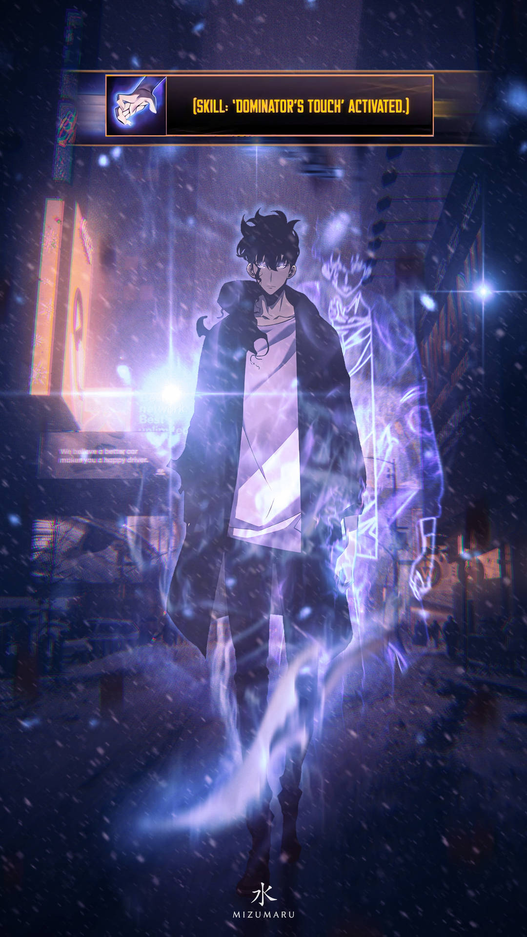 Solo Leveling Purple Anime Aesthetic Background
