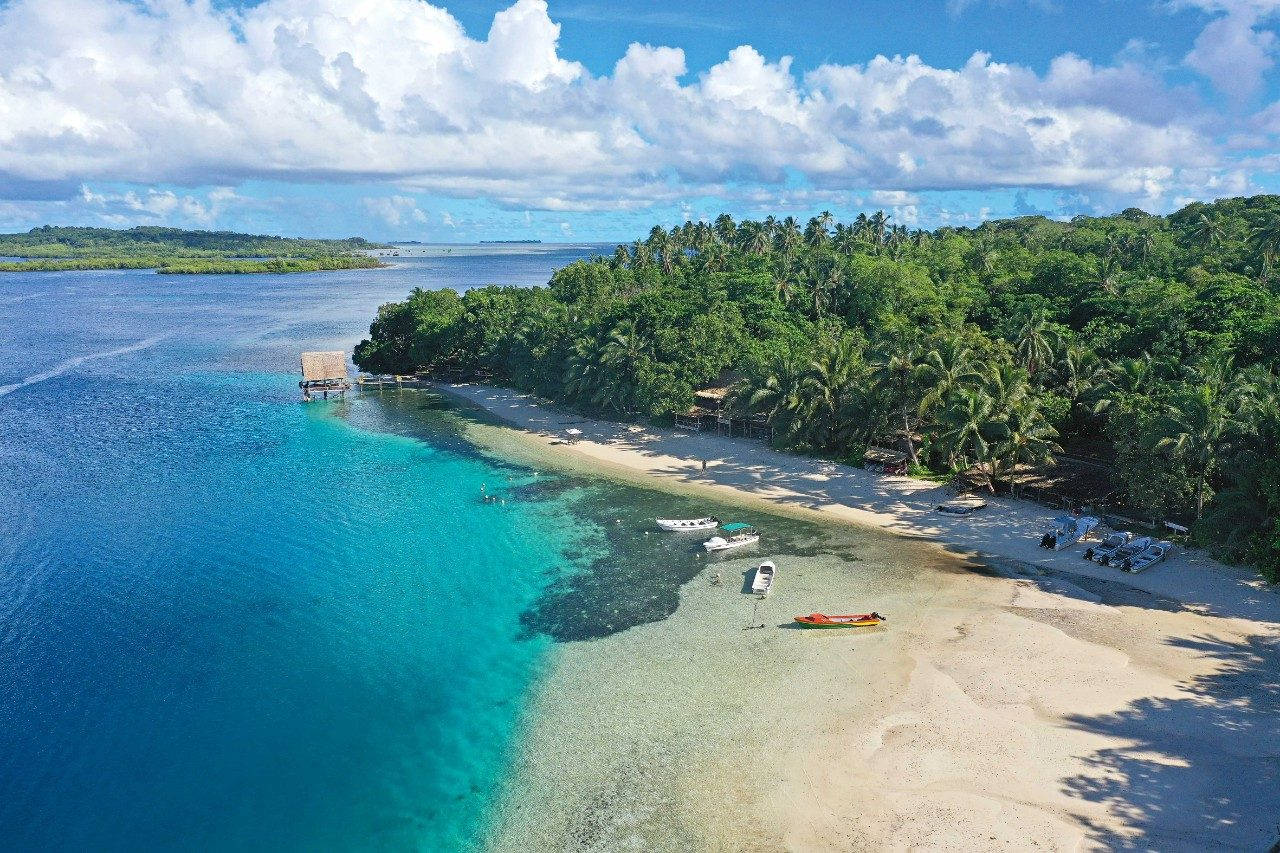 Solomon Islands White Clouds Background