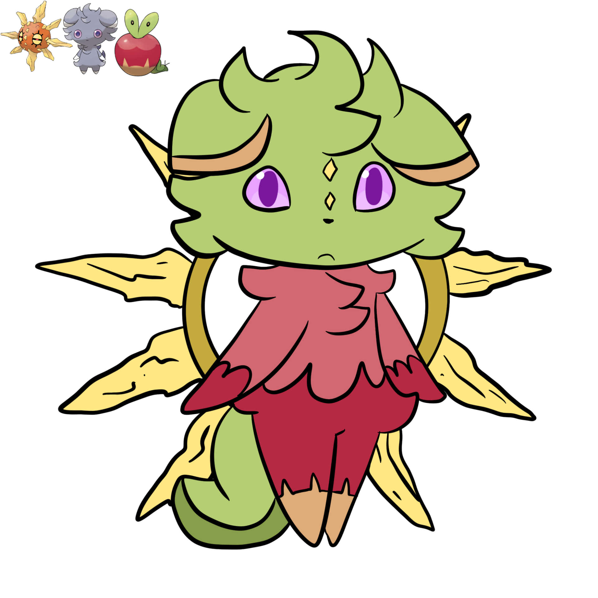 Solrock, Espurr, And Applin Fusion