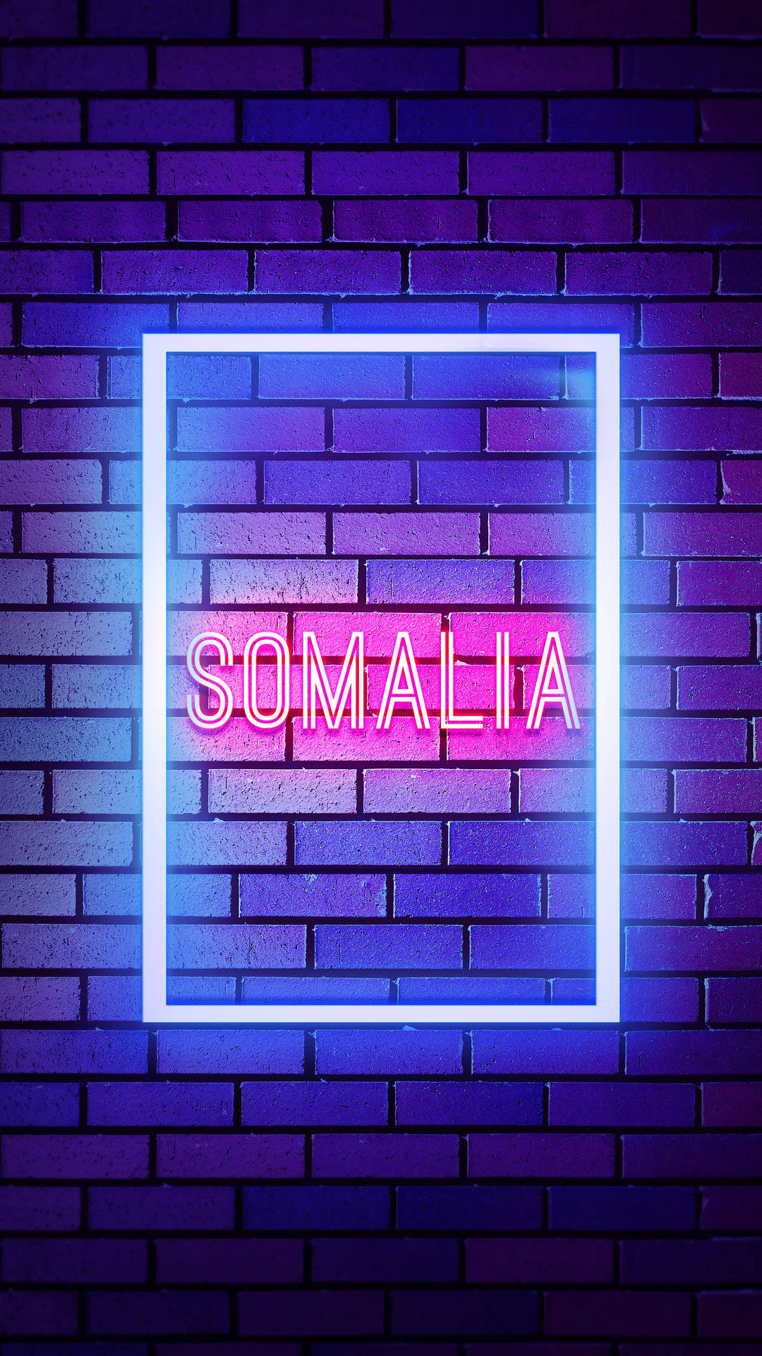 Somalia Blue Neon Background