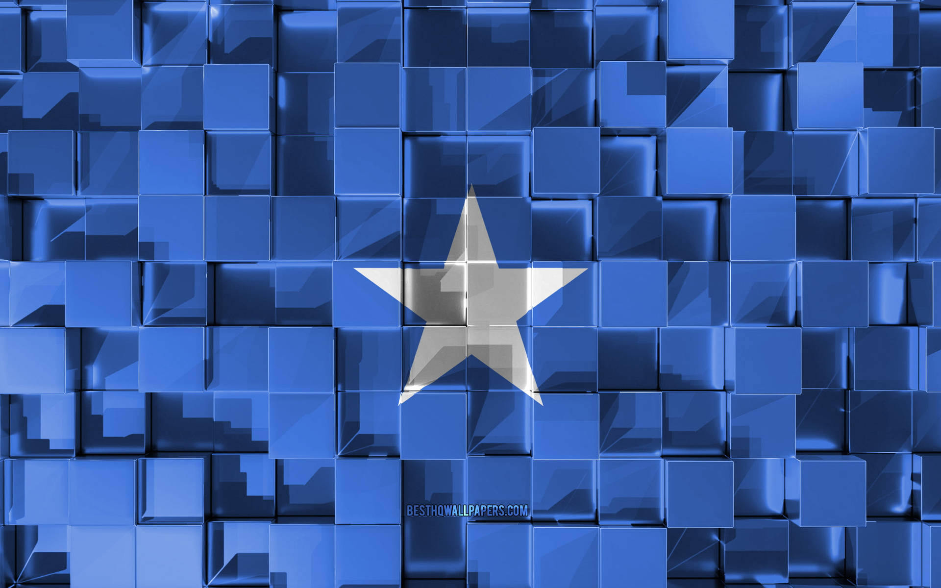 Somalia Flag Cube Leveled Texture