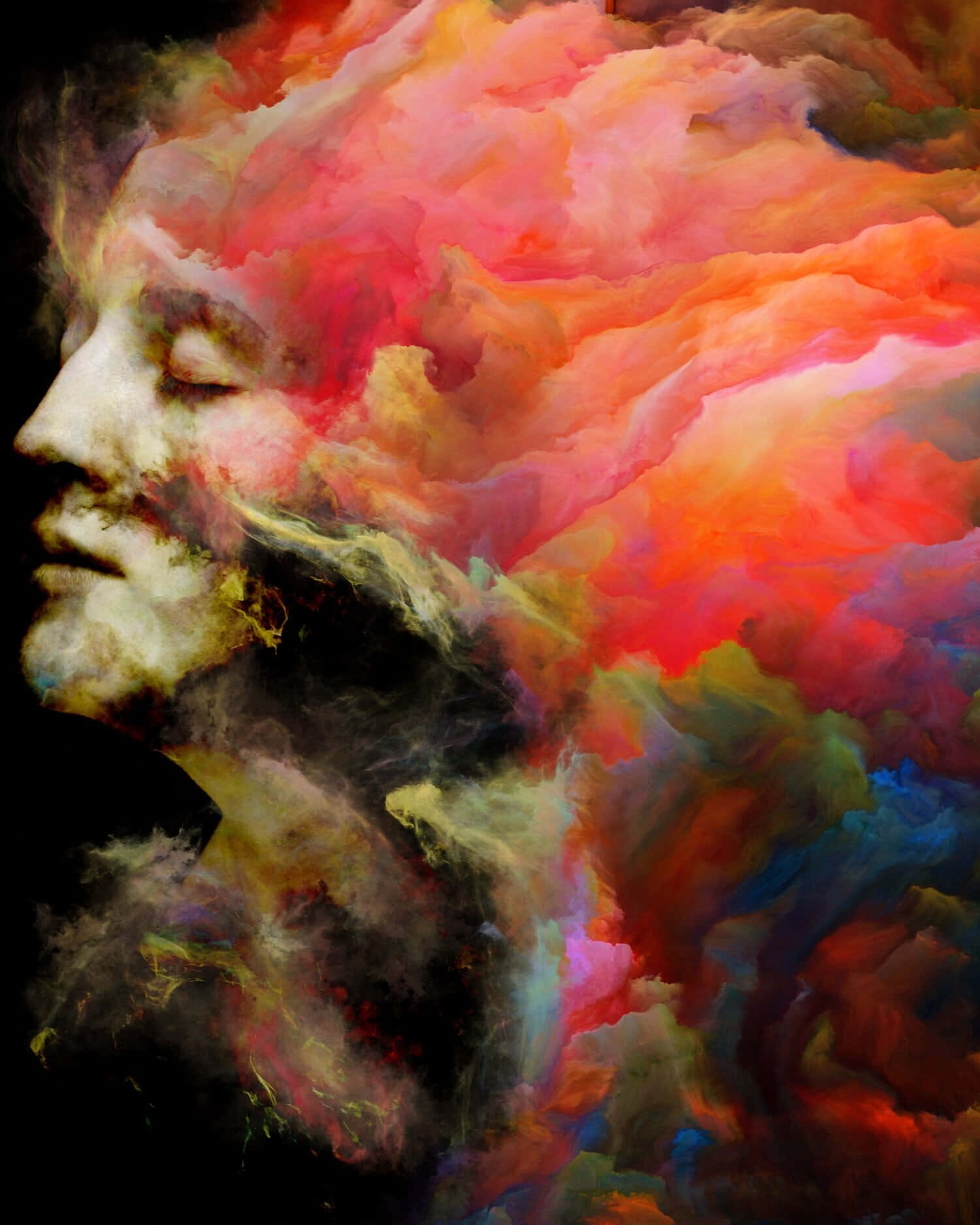 Somatic Red Brain Background