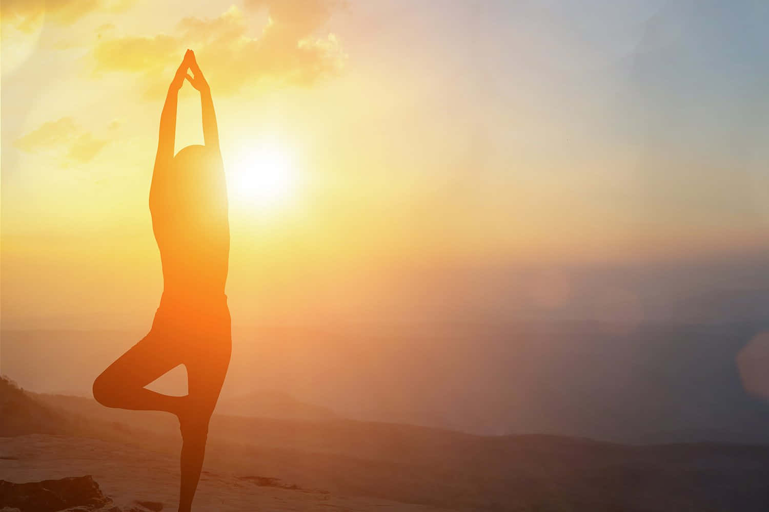 Somatic Woman Doing Yoga Background