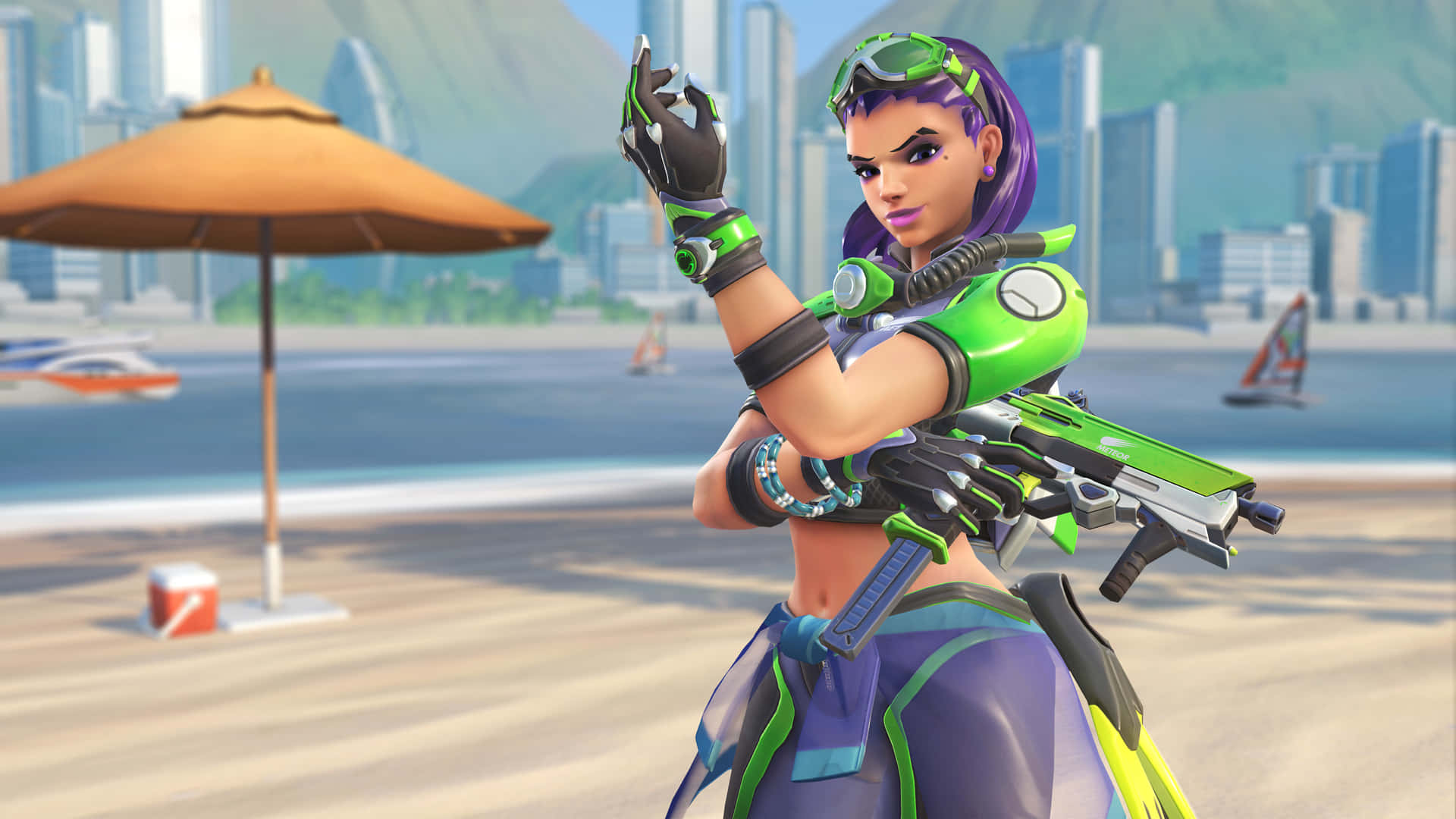 Sombra Ready To Uncover The Truth In Overwatch Background