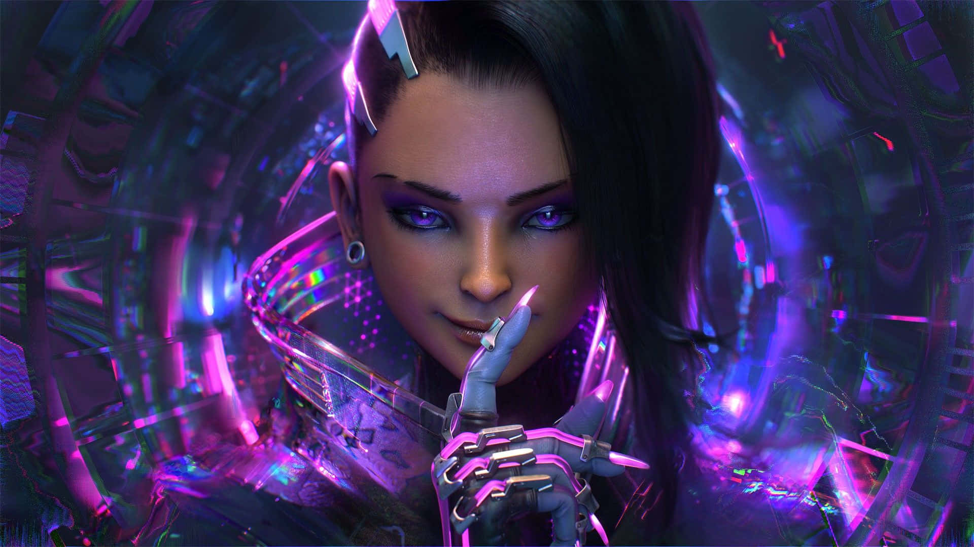 Sombra, The Master Of Stealth And Disruption In Overwatch Background